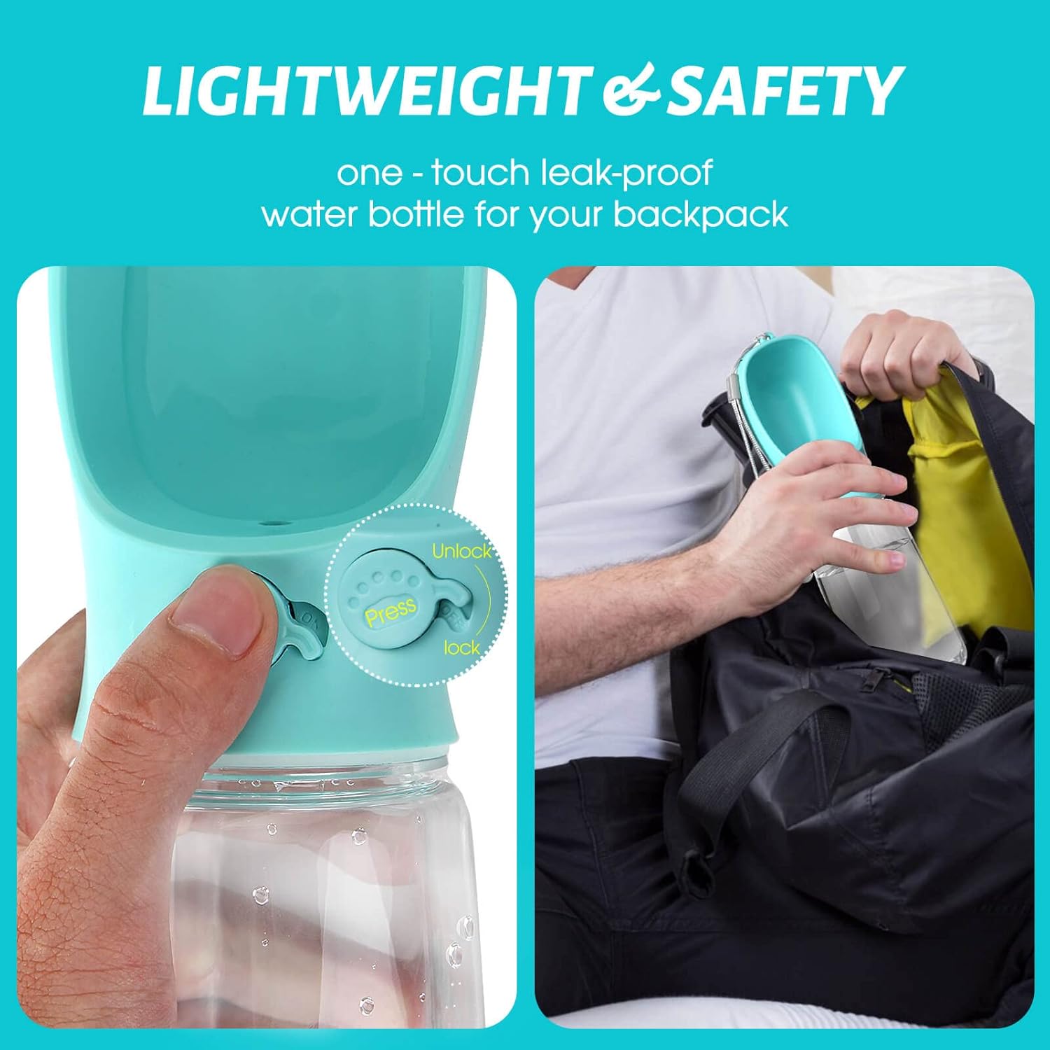 Kalimdor Dog Water Bottle, Leak Proof Portable Puppy Water Dispenser w