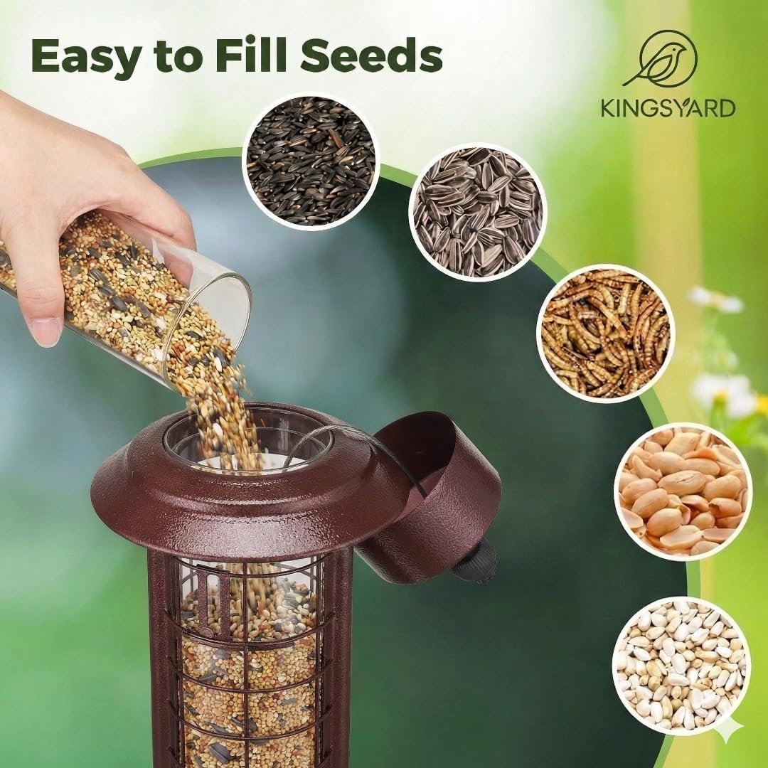 Kingsyard Squirrel Proof Bird Feeders for Outdoors with Weight-Activat