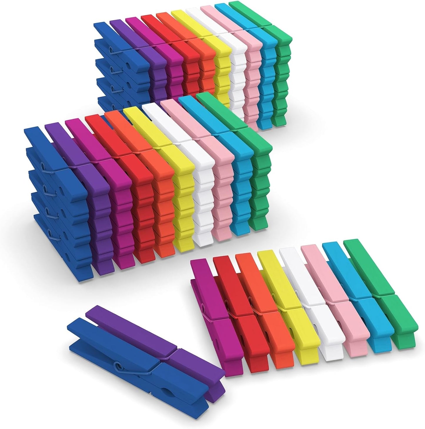 100 Pcs Colored Clothes Pins Wooden, Colored Clothespins for Crafts 2.