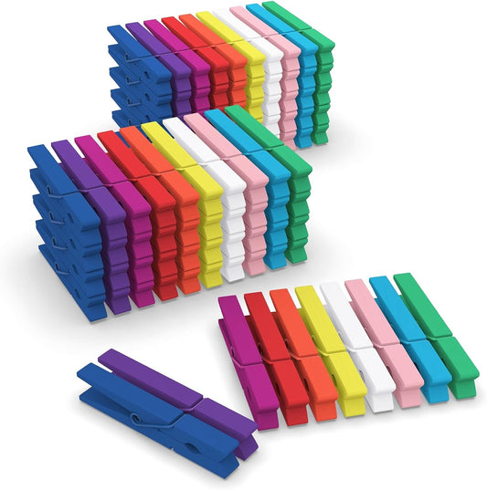 100 Pcs Colored Clothes Pins Wooden, Colored Clothespins for Crafts 2.
