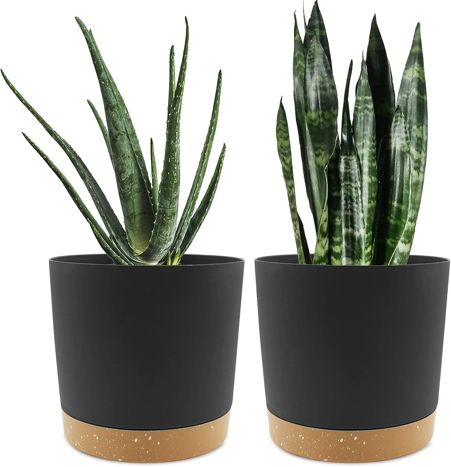 QCQHDU 8 inch Plant Pot, 2 Pack Planters for Indoor Plants with Draina