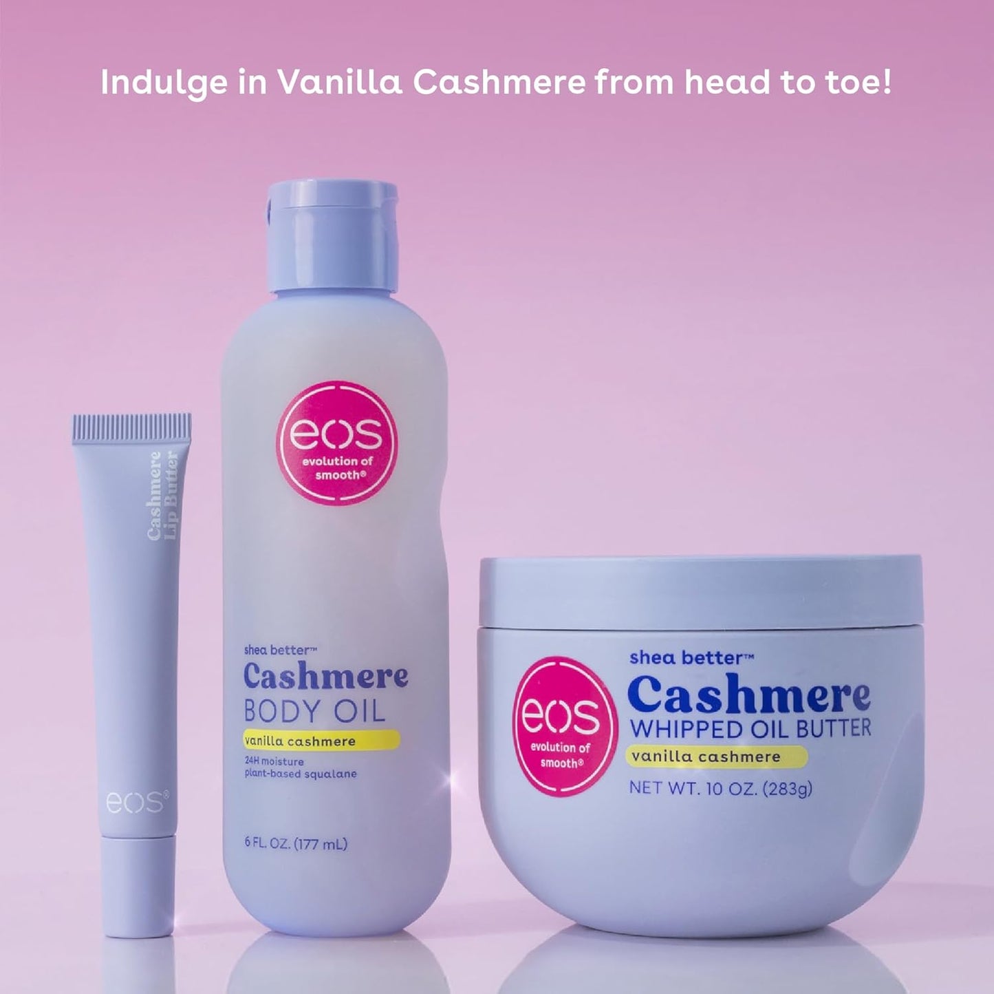eos Cashmere Whipped Oil Body Butter, Vanilla Cashmere, 72 Hour Weight