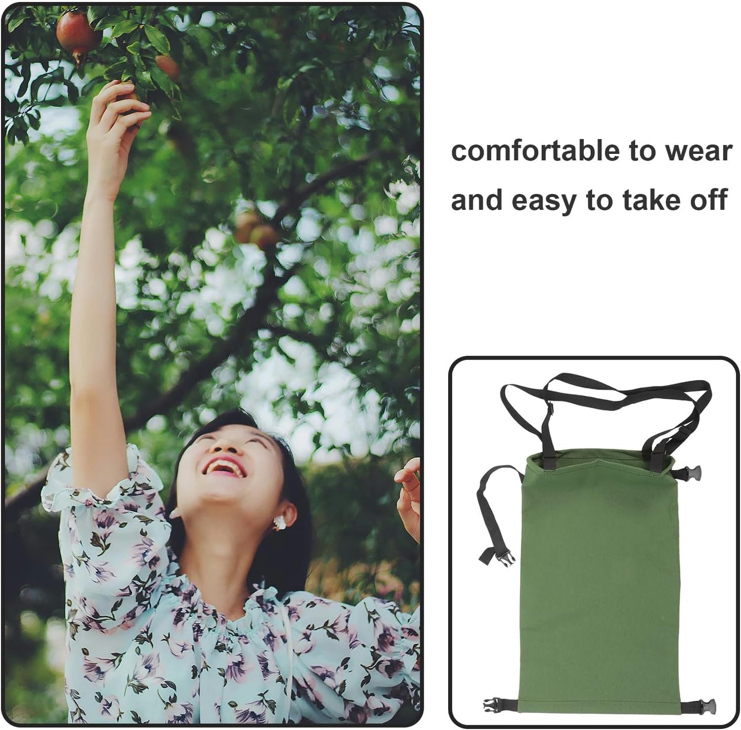 Milisten Canvas Mushroom Picking Bag and Fruit Harvesting Apron with A