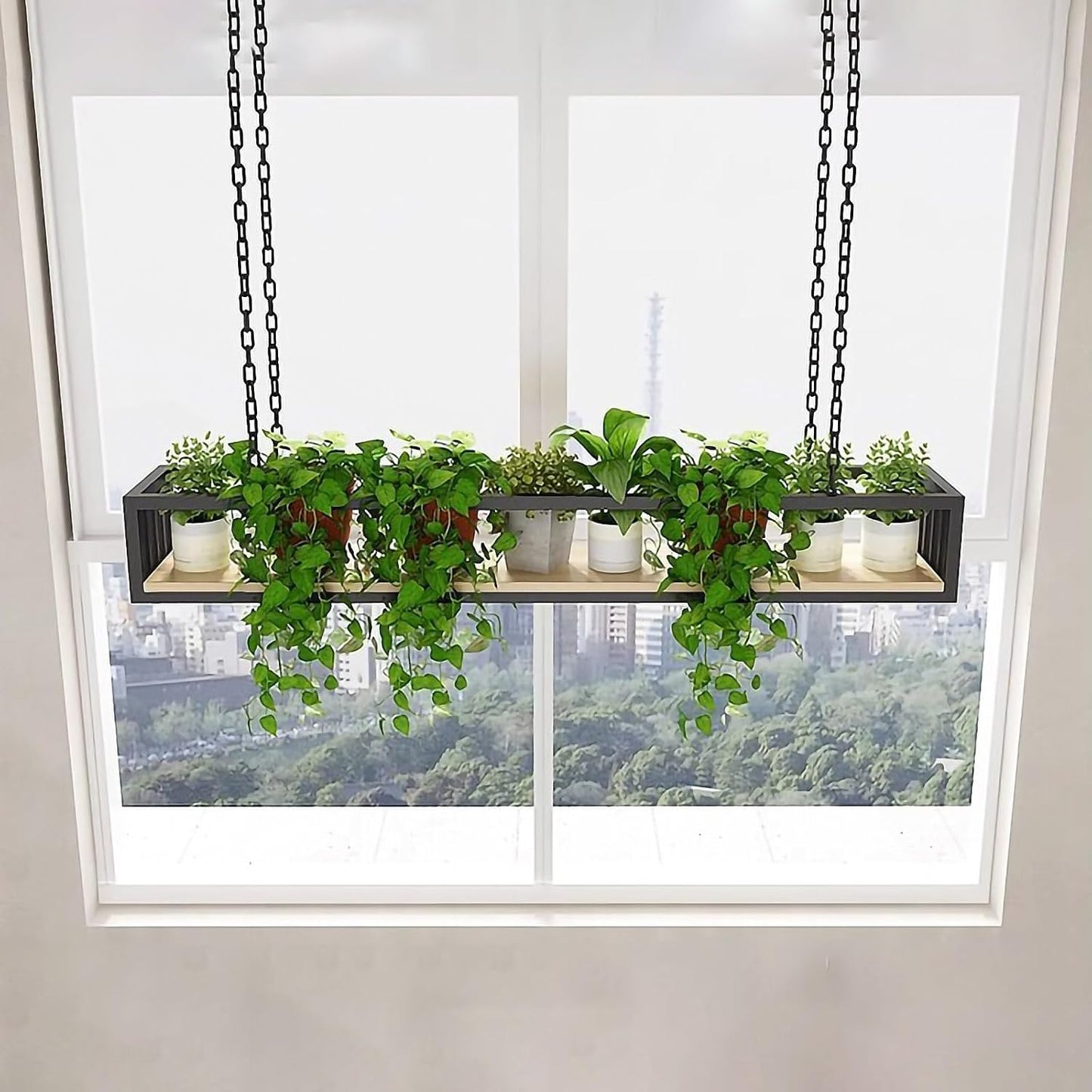 Adjustable Heavy Duty Ceiling Shelf for Plants & Pots – Floating Rack Stand for Home, Cafe, Flower Shop – 140cm Pot Holder for Indoor & Outdoor Use
