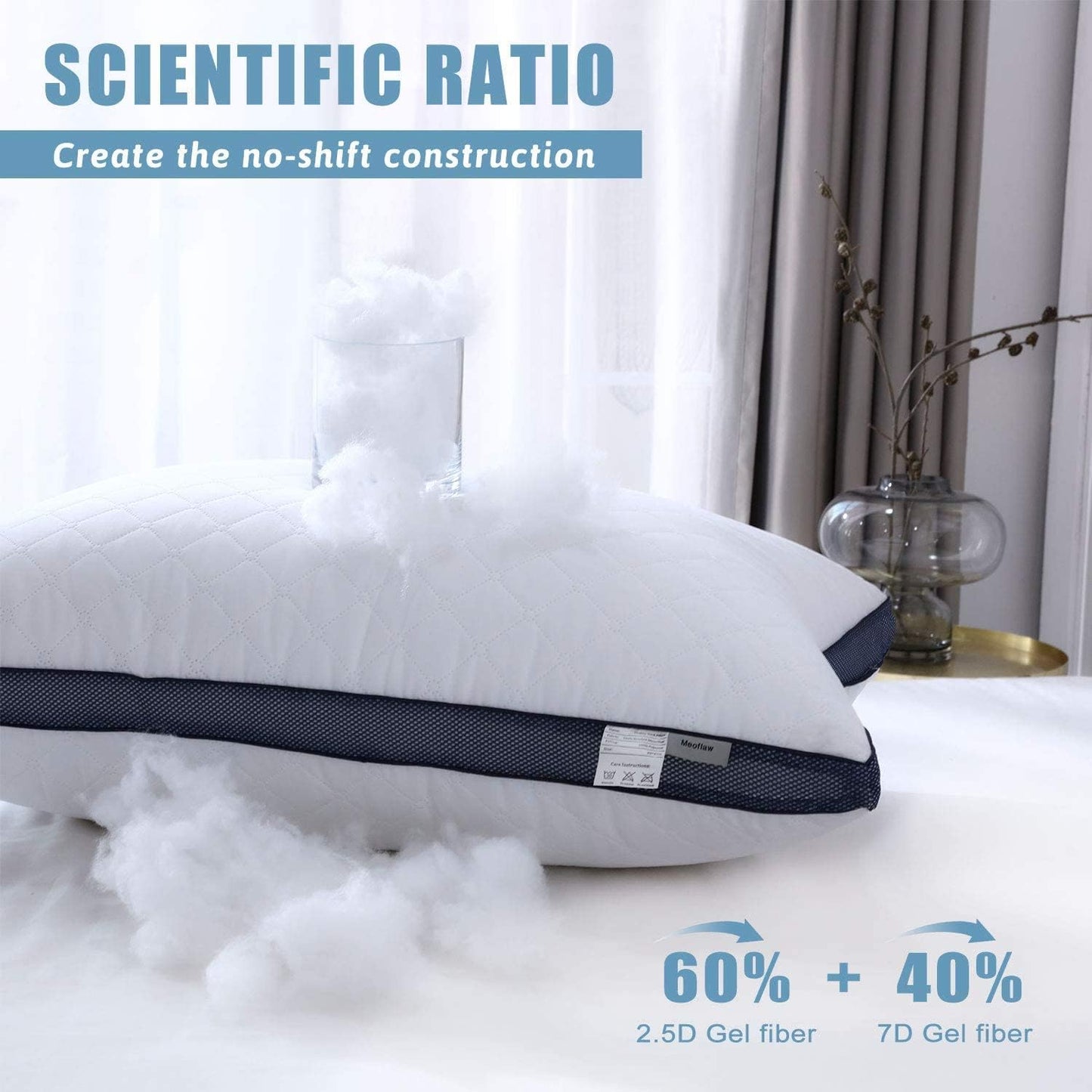 Meoflaw Pillows for Sleeping (2-Pack), Luxury Hotel Pillows Queen Size