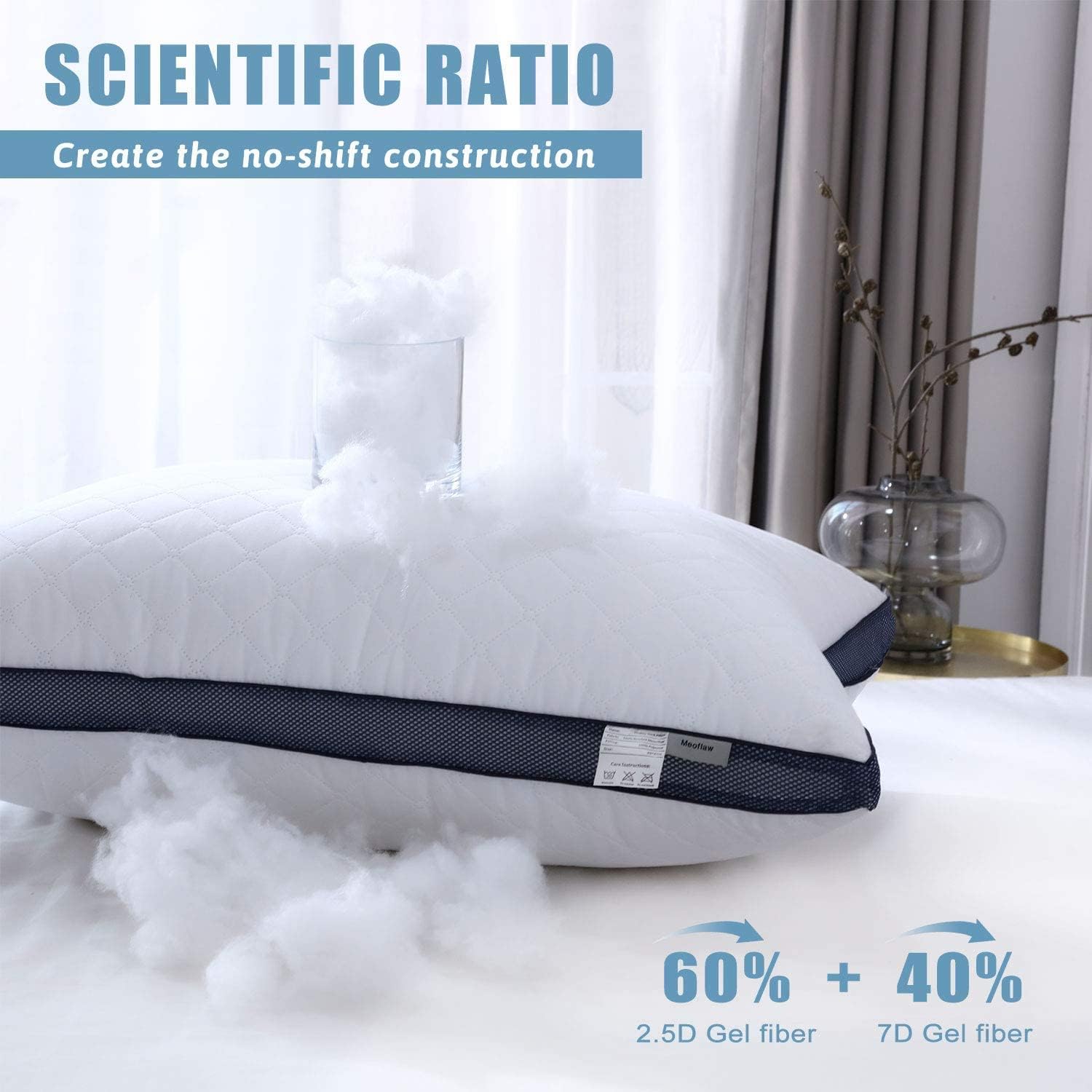 Meoflaw Pillows for Sleeping (2-Pack), Luxury Hotel Pillows Queen Size