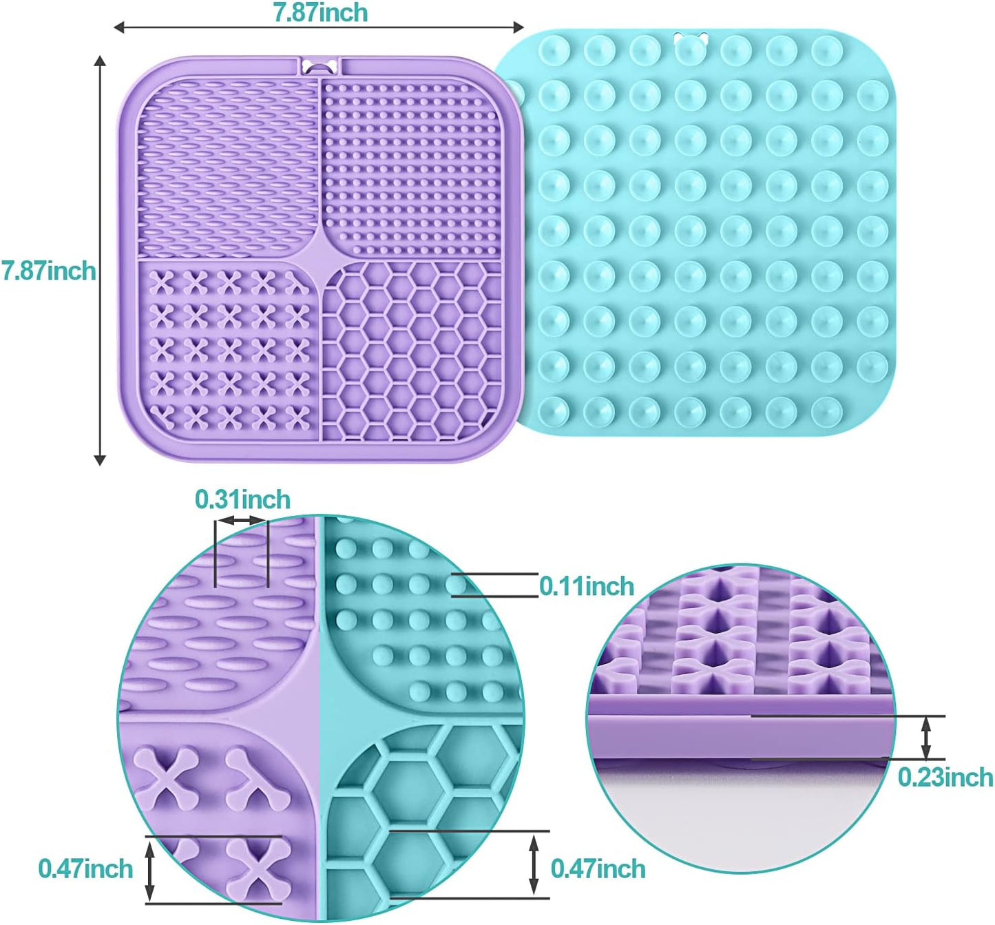 LUKITO Lick Mat for Dogs & Cats 2 Pack with Suction Cups, Dog Lick Mat