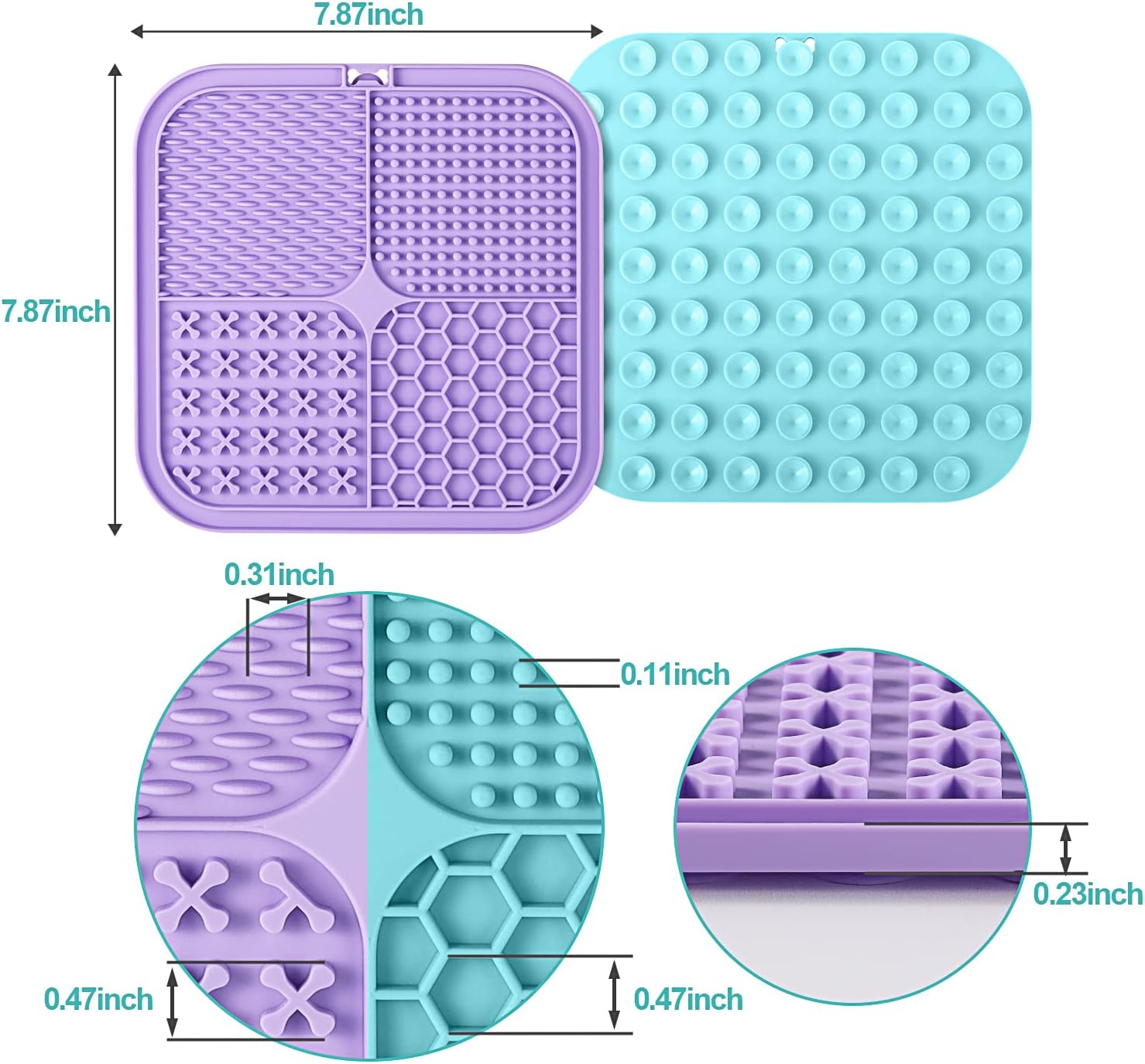 LUKITO Lick Mat for Dogs & Cats 2 Pack with Suction Cups, Dog Lick Mat