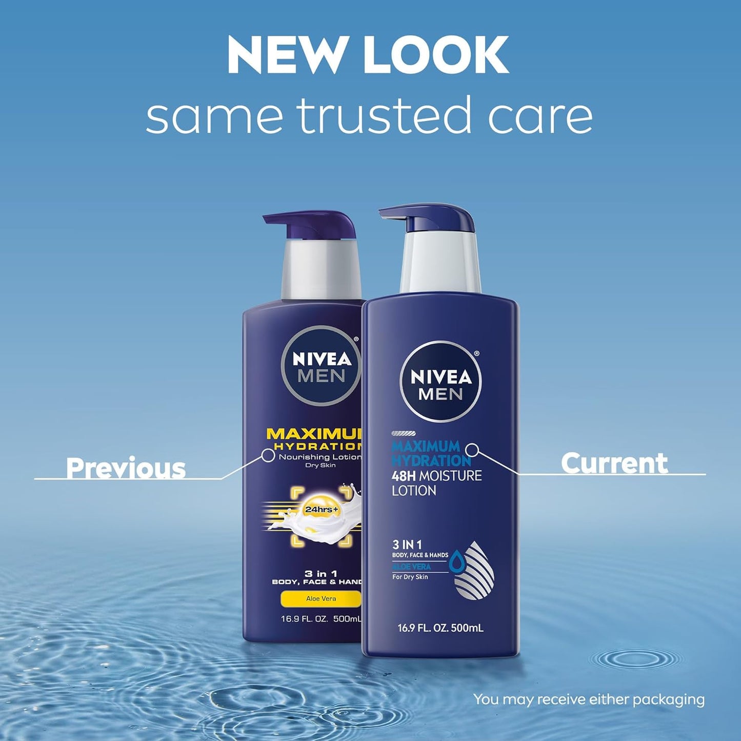 NIVEA MEN Maximum Hydration 48-Hour Moisture Body Lotion for Dry Skin,