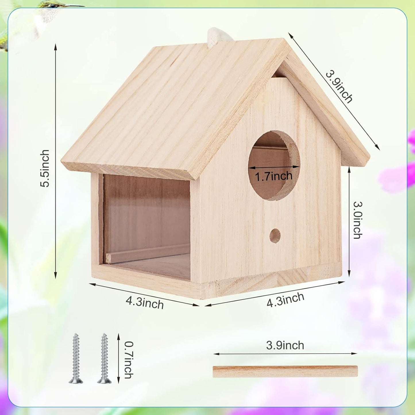 Bird Houses for Outside Clearance with Pole, Wood Birdhouse Blue Bird 