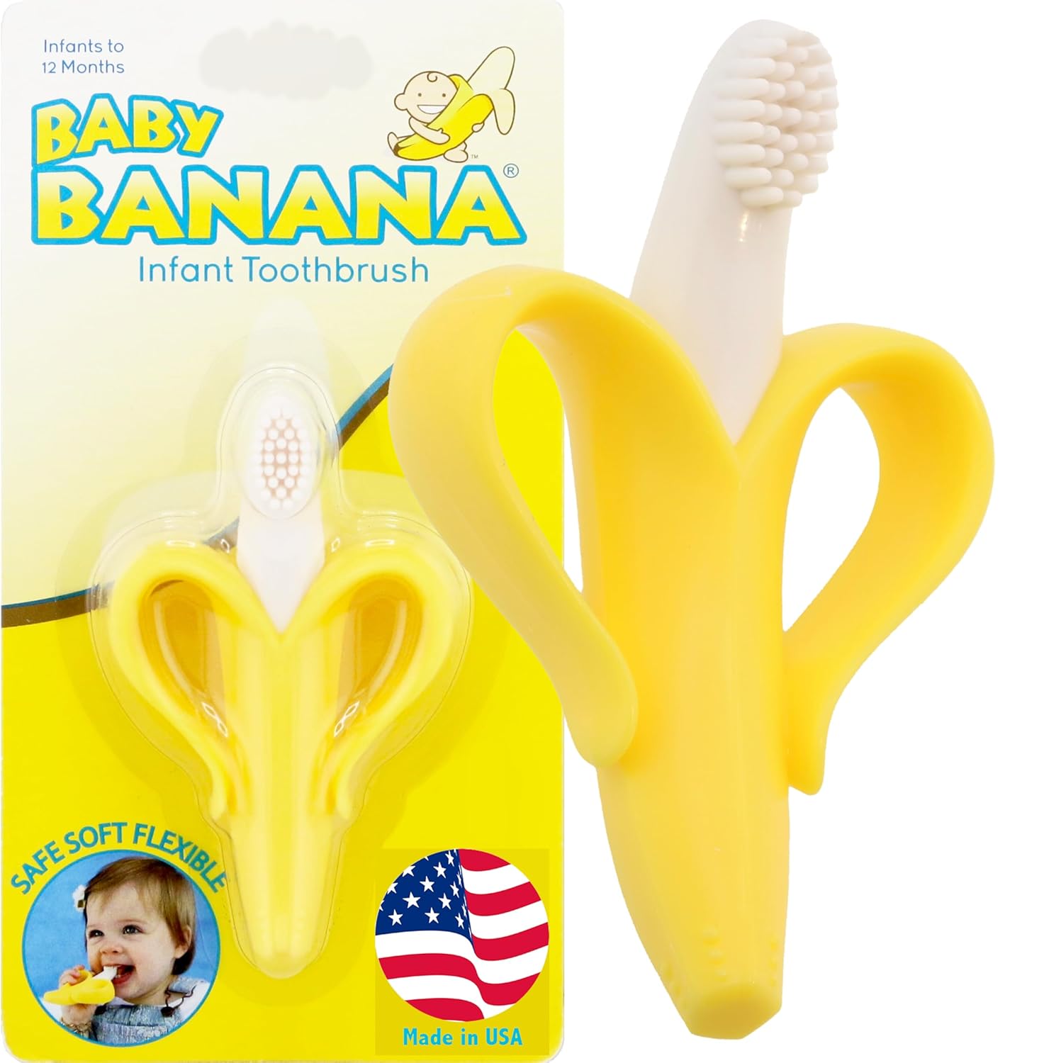 Baby Banana The Original, Banana Brush, Made in USA, Toddler Toothbrus