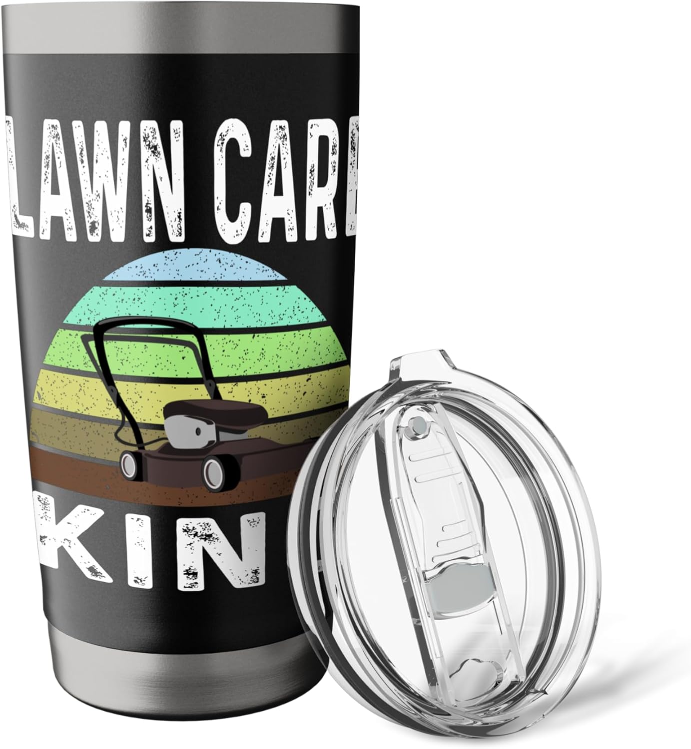 Funny Lawn Care King Grass Mowing Lawn Mower Dad Father Stainless Steel Insulated Tumbler