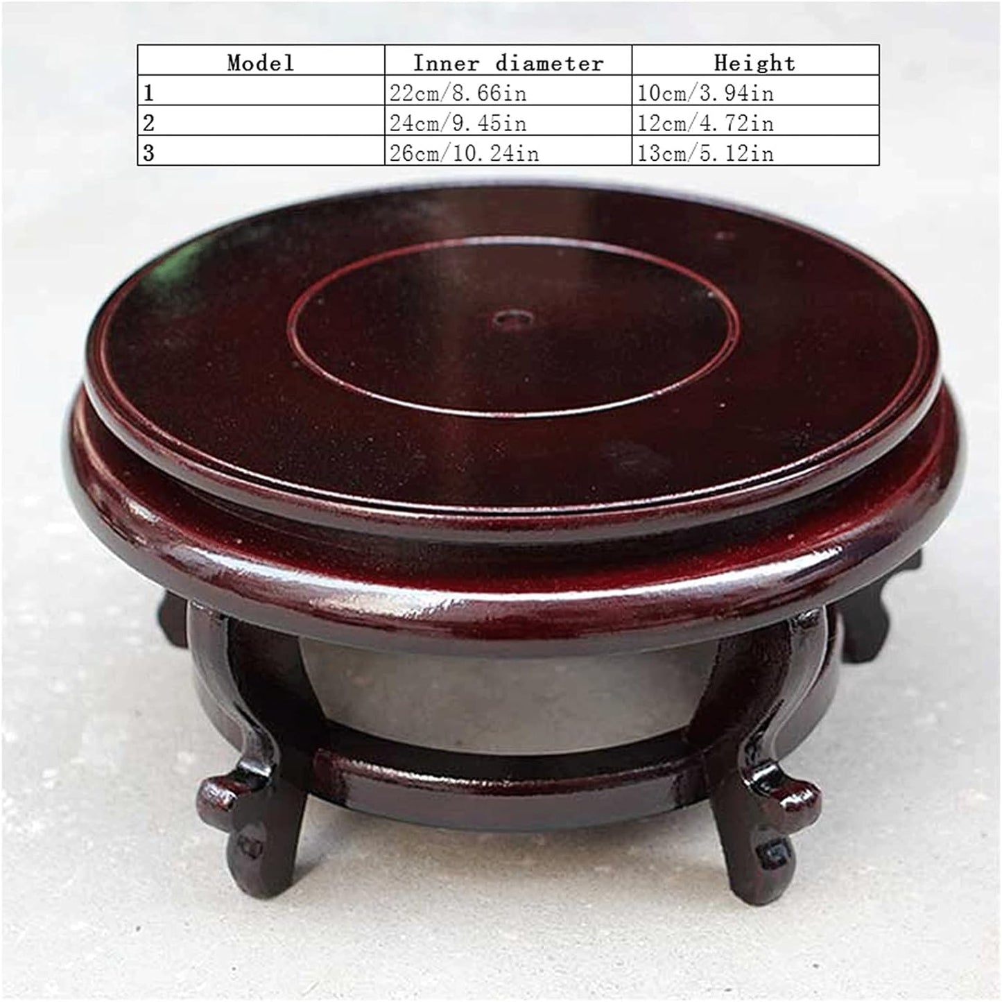 Wooden Vase Base Wooden Stool Display Stand- Round Decorative Fish Tank Vase Bonsai Rack, Modern Base Stand for Indoor Outdoor Home Patio Decoration Wooden Vase Stand (Size : Small)