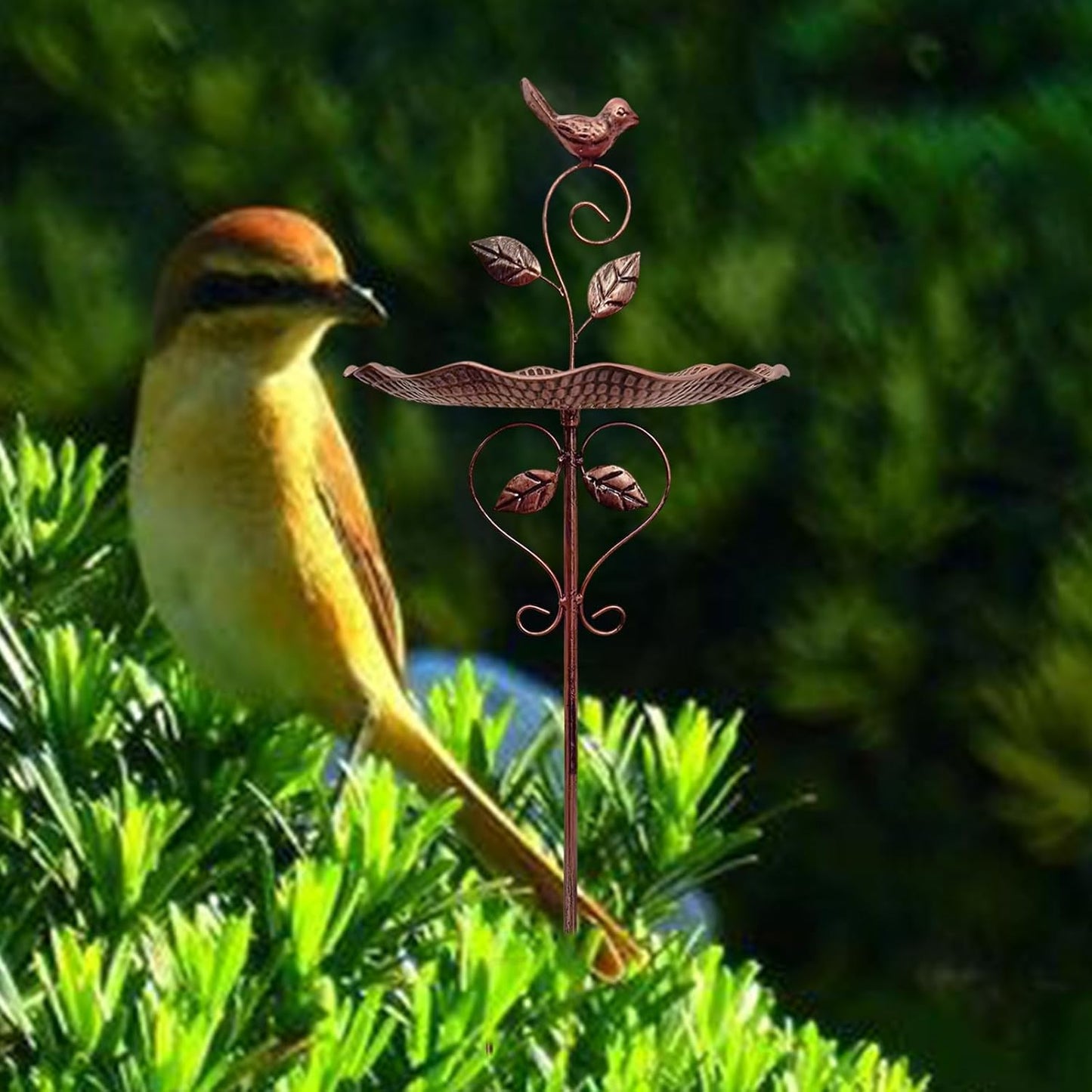 Vintage Metal Dual-Purpose Planter & Bird Feeder with Drainage Holes, Rust-Resistant Outdoor Decor for Balcony, Garden, Patio Vintage Iron Bird Feeder Planter