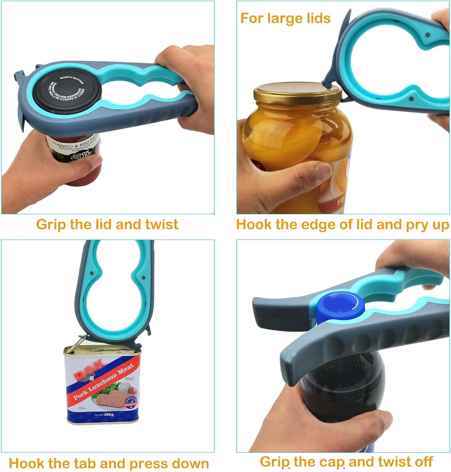 Otstar Jar Opener Bottle Opener and Can Opener for Weak hands, Seniors