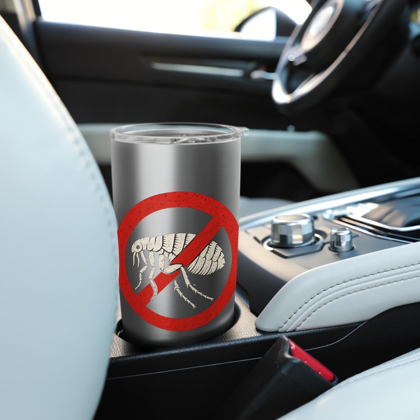 Funny Pest Control Flea Sign Halloween Exterminator Gag Stainless Steel Insulated Tumbler