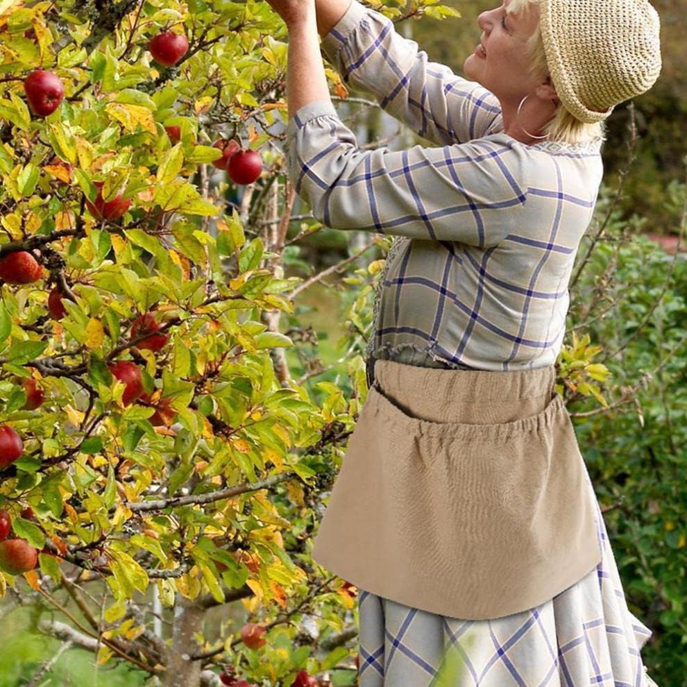 Harvest Garden Apron Vegetable Picking Apron Fruit Picking Bag with Large Storage Pocket Fruit Picking Apron