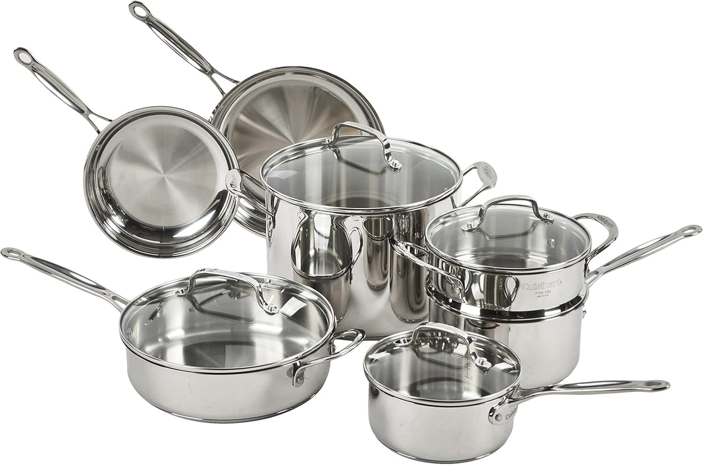 Mac Sports Heavy Duty Steel Frame Collapsible Folding 150 Pound & Cuisinart 11-Piece Cookware Set, Chef's Classic Stainless Steel Collection 77-11G