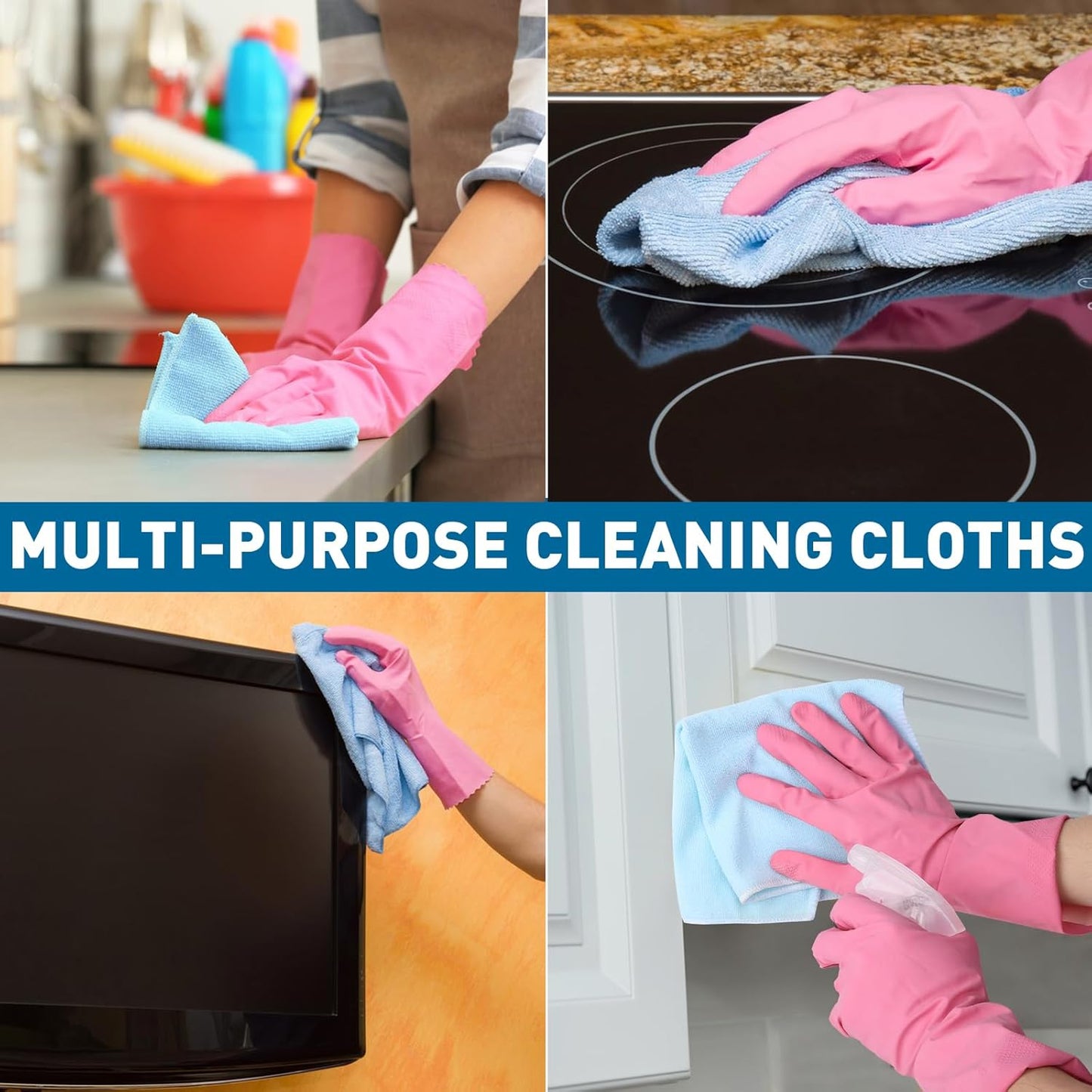Microfiber Cleaning Cloths-50 Pack, Microfiber Towels Bulk, Towels for