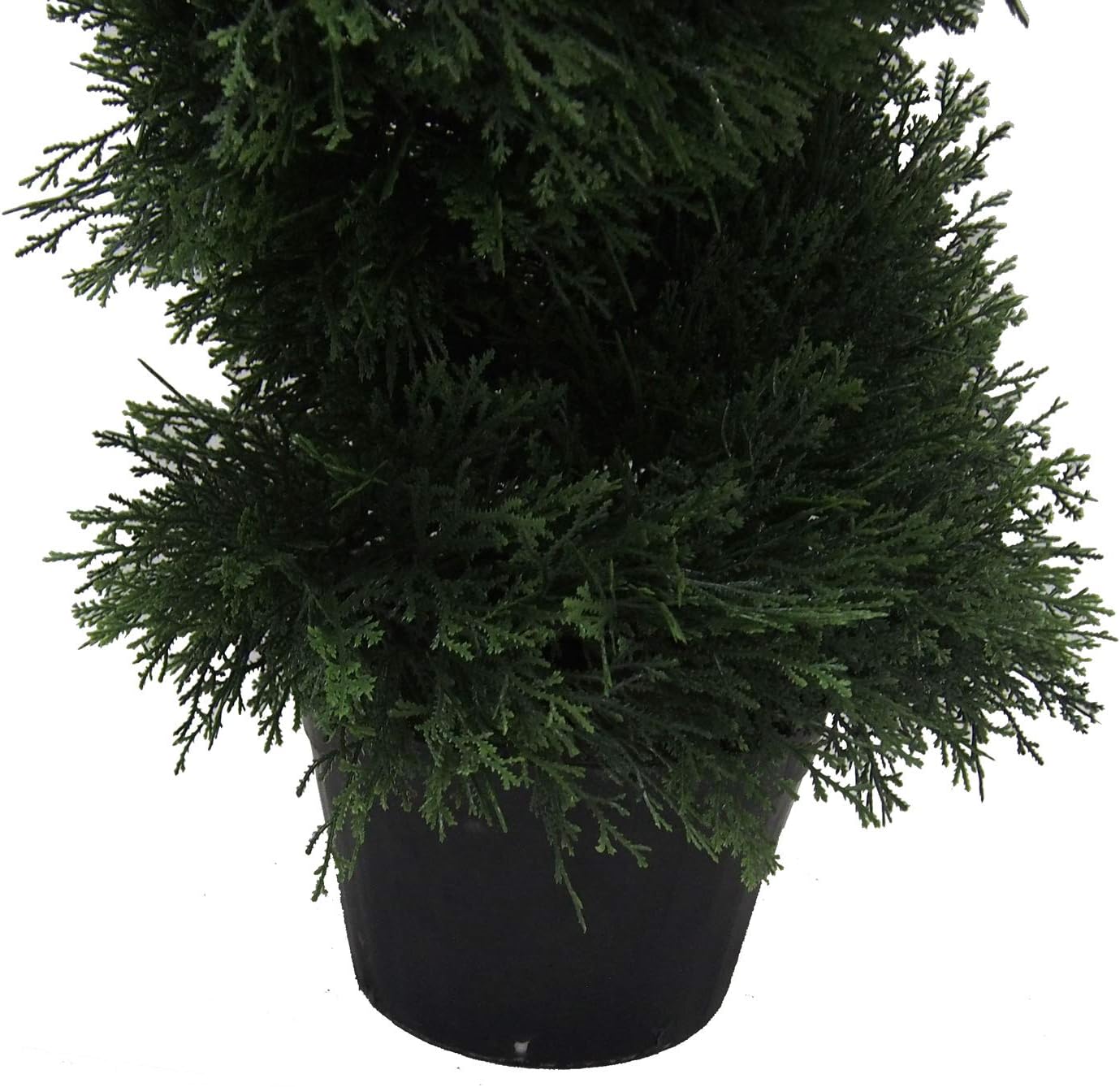 Vickerman Artificial Cedar Topiary Spiral Tree 3 Foot Tall - Potted Natural Green Cedar - UV Resistant Indoor/Outdoor Home Patio Front Door Faux Decor