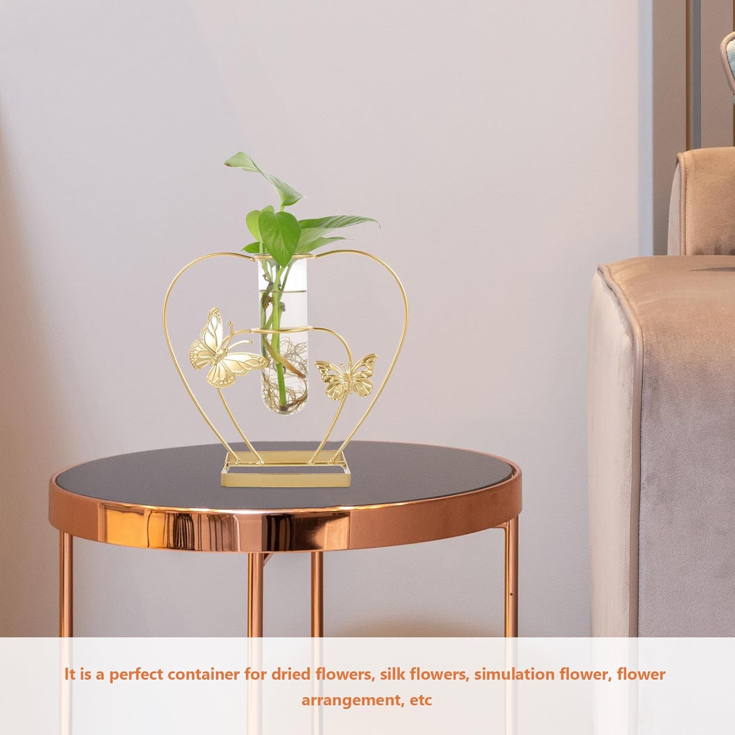 Hydroponic Planter Glass Vase Butterfly-Shaped Hollow Flower Pot Decor