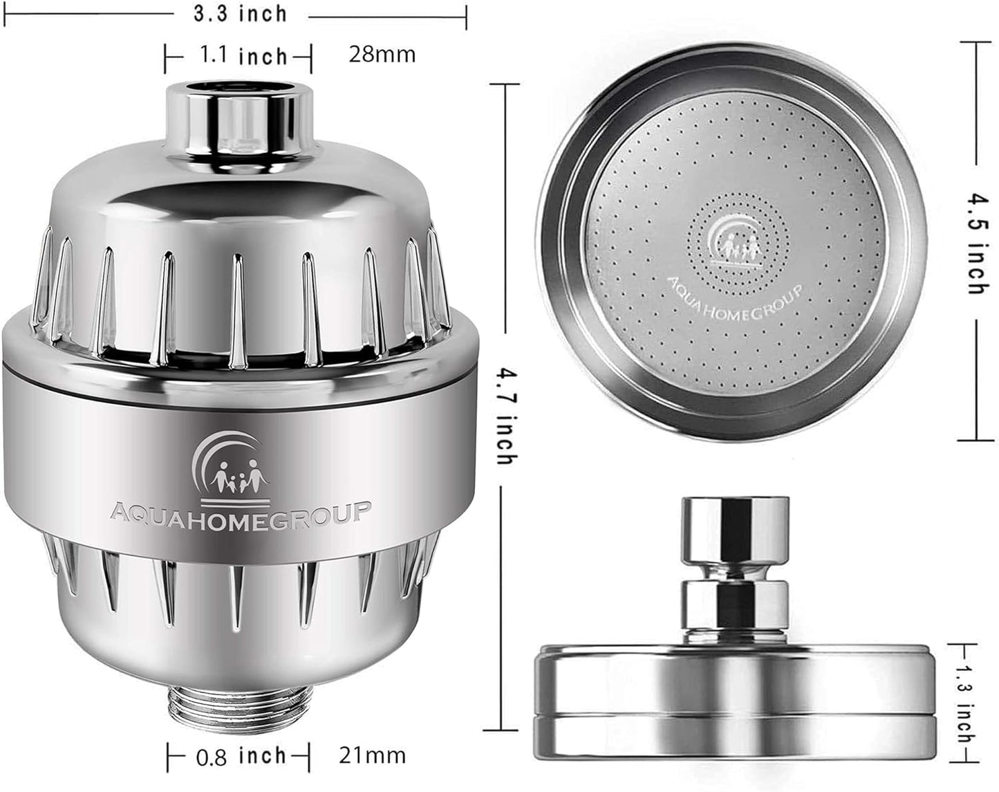AquaHomeGroup Luxury Filtered Shower Head Set 20+3 Stage Shower Filter