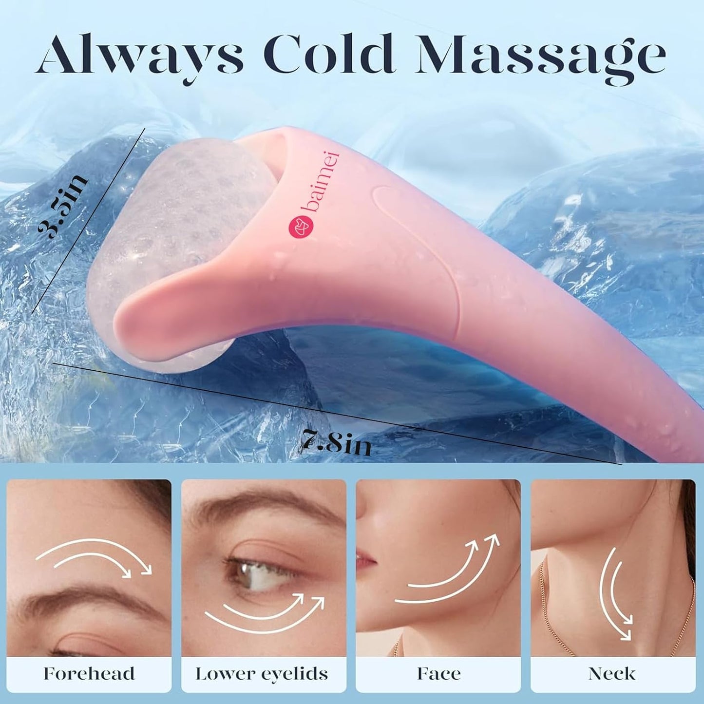 BAIMEI IcyMe Ice Roller for Face and Gua Sha Facial Tool Set, Ice Face