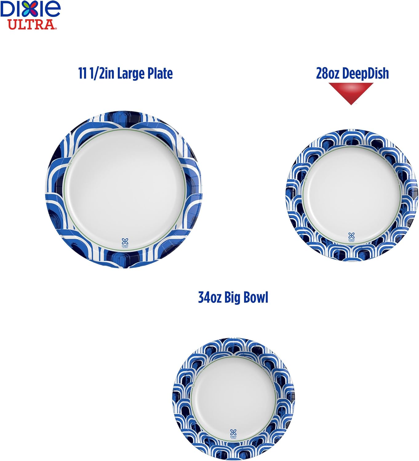 Dixie Ultra, Deep Dish Paper Plates, 28 Oz, 40 Count, Heavy Duty, Micr