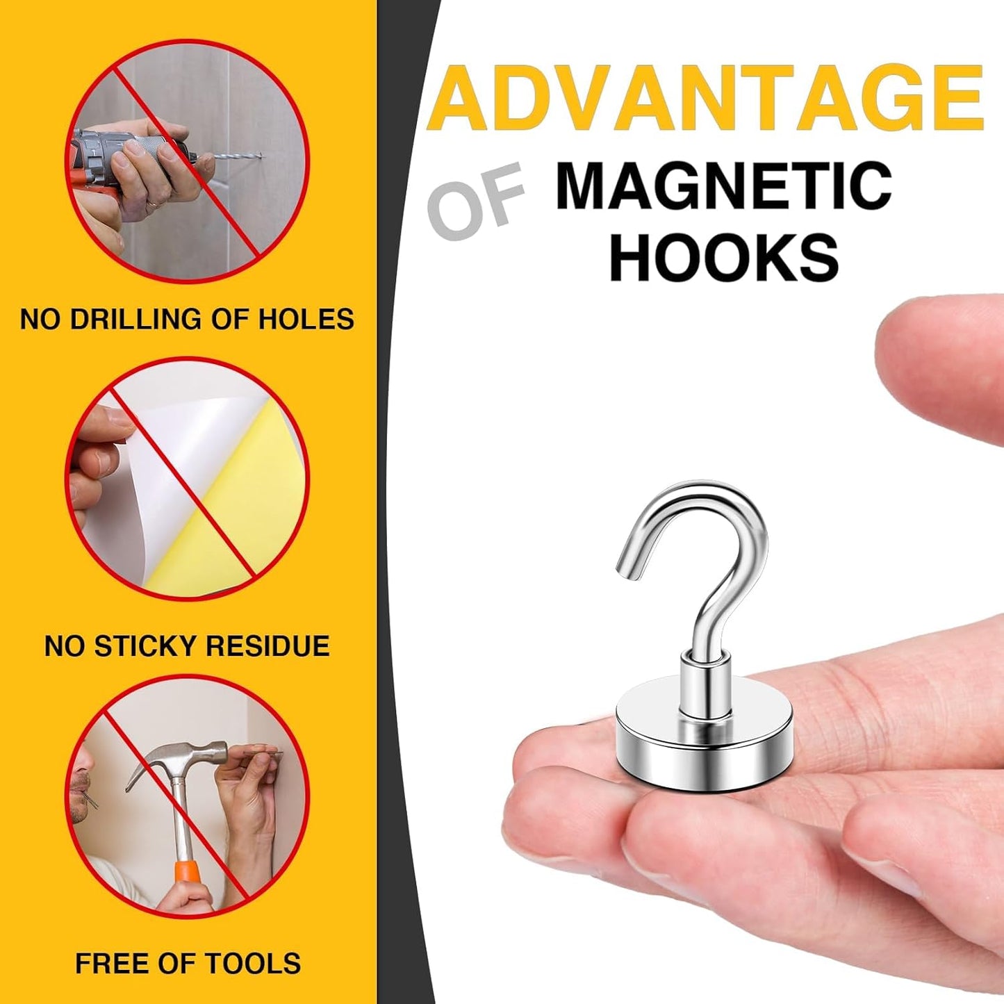 DIYMAG Magnetic Hooks, 30lbs+ Magnet Hook 2026 Cruise Cabin Ship Essen