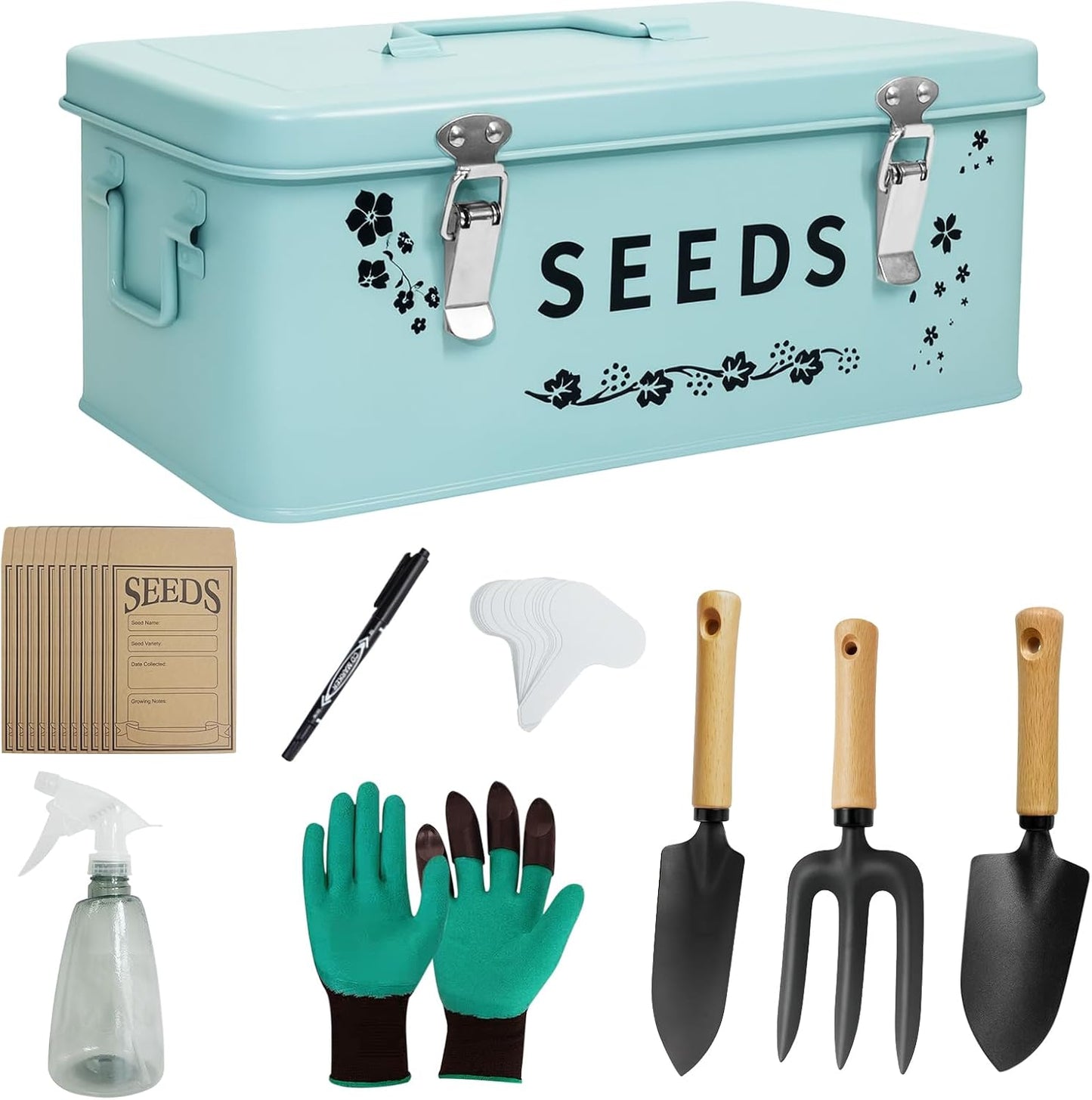 8 in 1 Seed Storage Garden Seed Organizer with Gardening SuGarden Tool