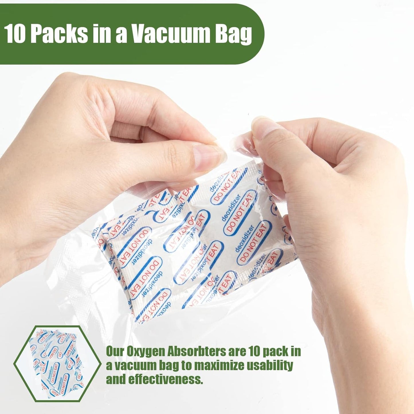 110 Packs 100CC Food Grade Oxygen Absorbers (10 Packs in Individual Va