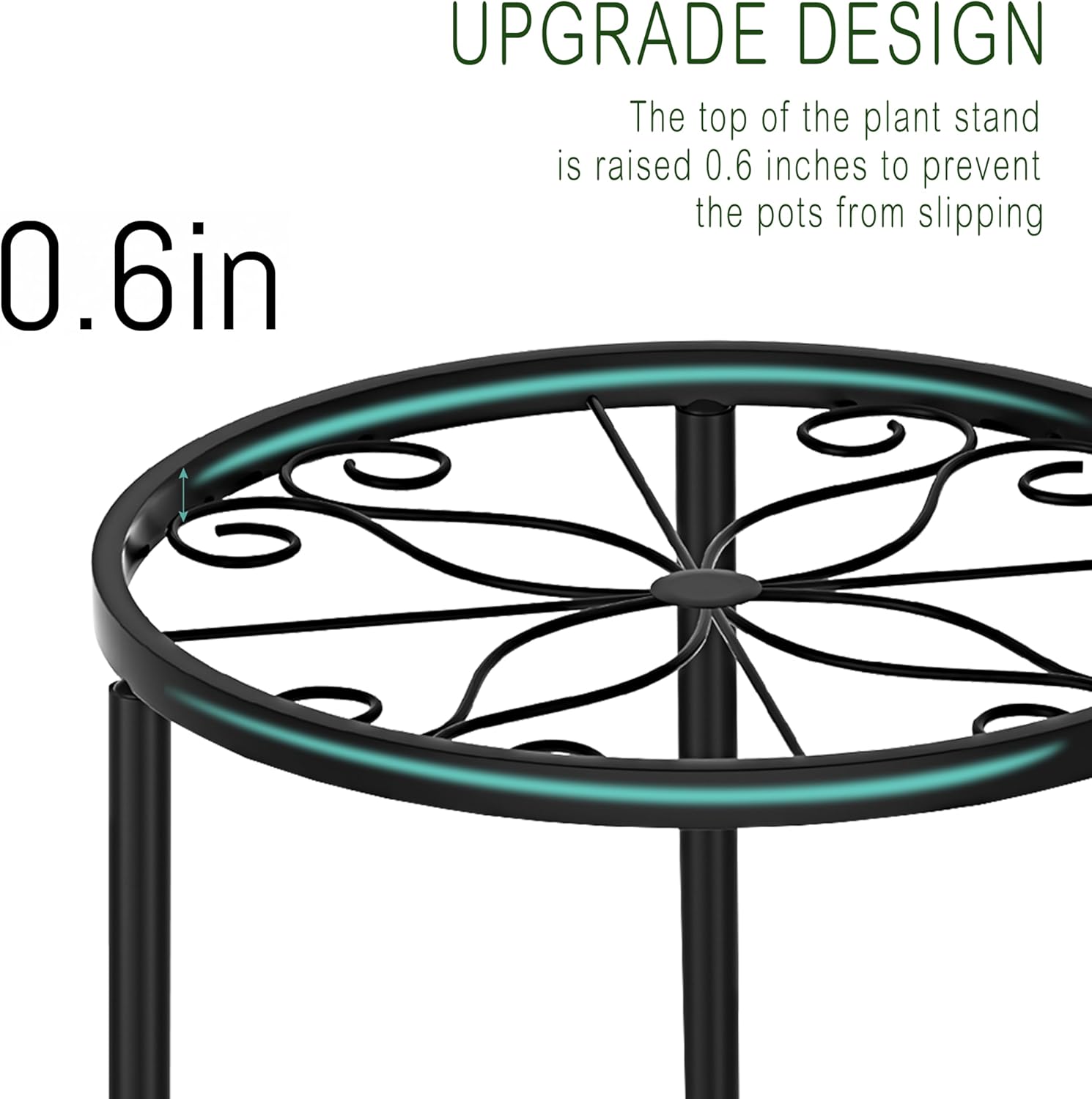 CADANI 5 Pack Metal Plant Stands for Outdoor Indoor, Anti-Rust Iron Fl