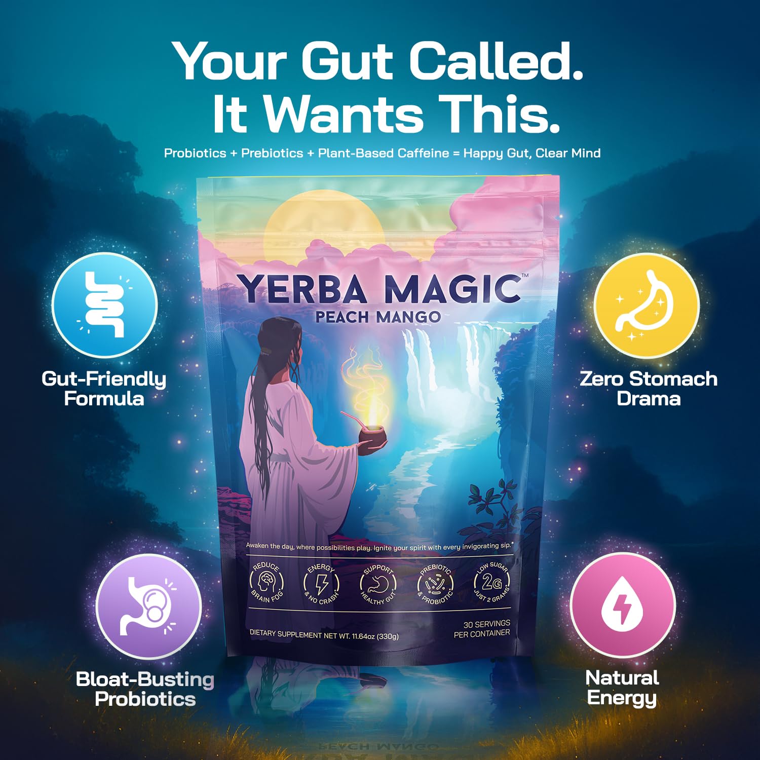 Yerba Magic – Yerba Mate Tea Instant Powder Super Drink with Nootropic