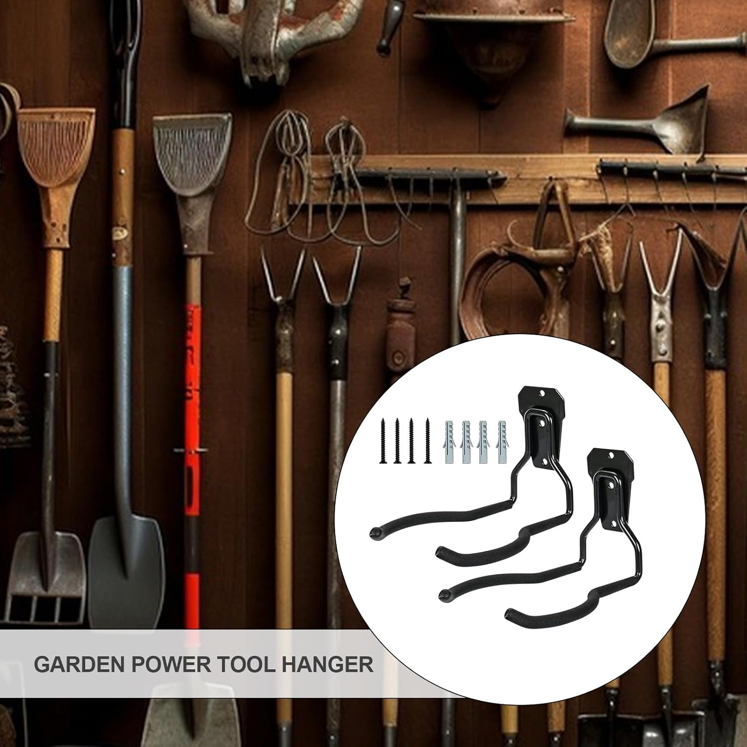 Garage Wall Hooks,Black Rustproof - Garden - Multipurpose Space-Saving