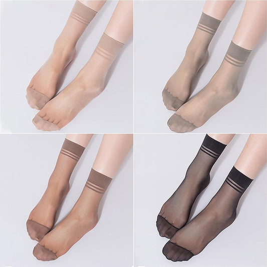 20 Pairs Women's Ankle Sheer Nylon Socks Summer Thin Soft Tight Hosier