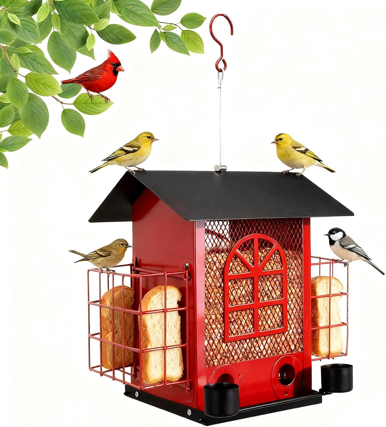 Outdoor Metal Hanging Bird Feeder Large Capacity Premium Wild Bird Fee