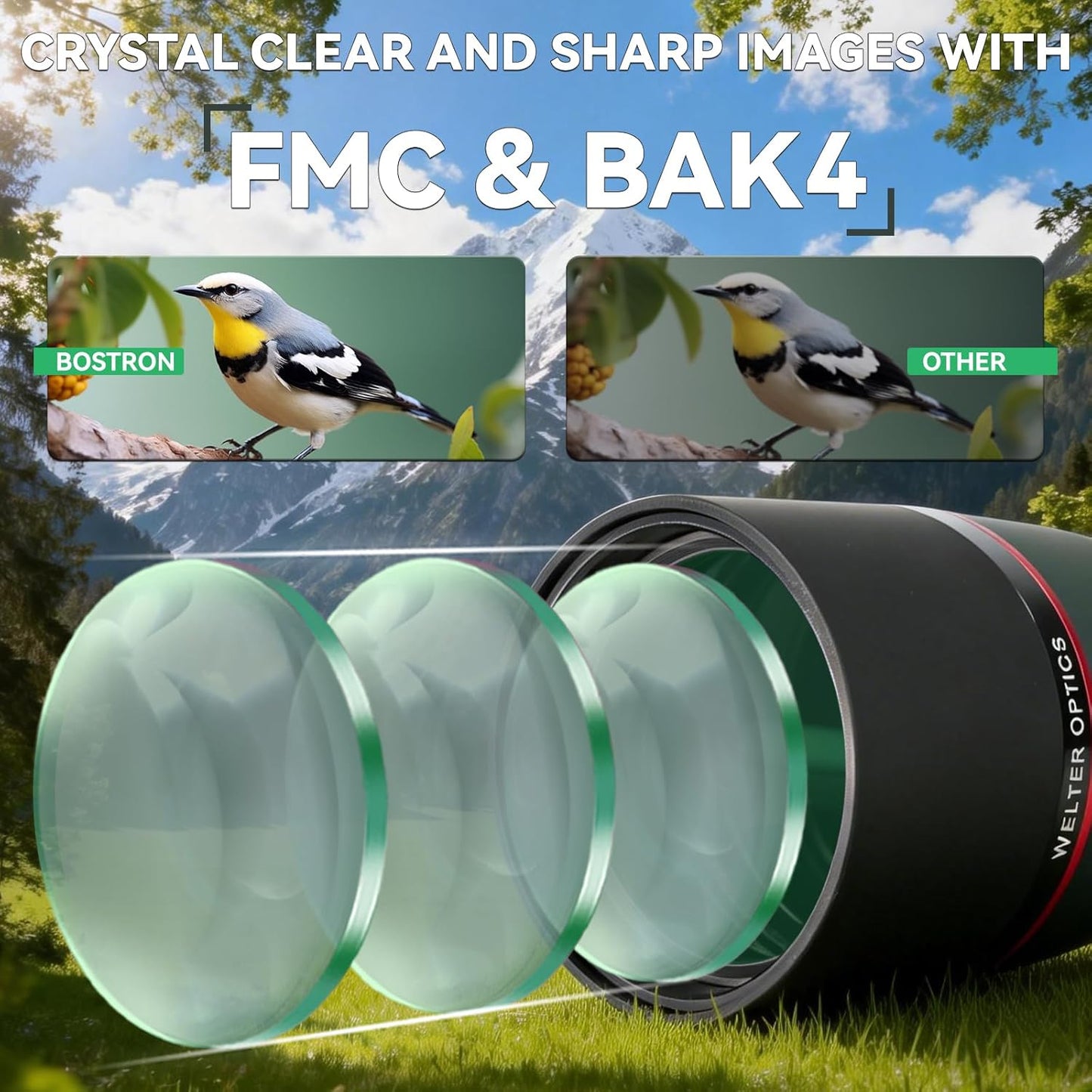 20-60x80 Spotting Scope - Spotting Scopes with Tripod Phone Holder, BAK4 FMC Waterproof Spotter Scope for Bird Watching, Target Shooting, Stargazing Dark Green