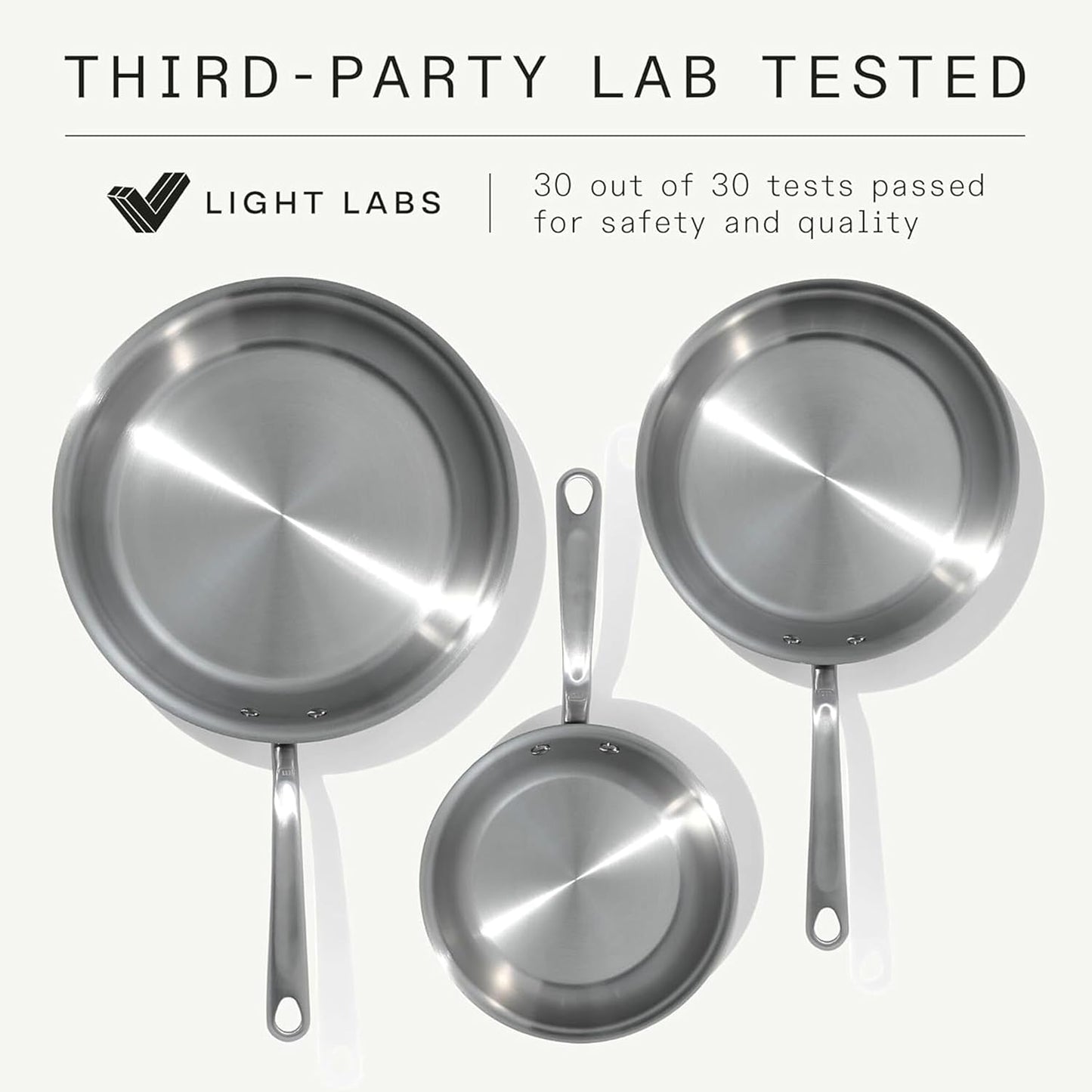 Made In Cookware | 3-Piece (Includes 8",10",12") Stainless Frying Pan 