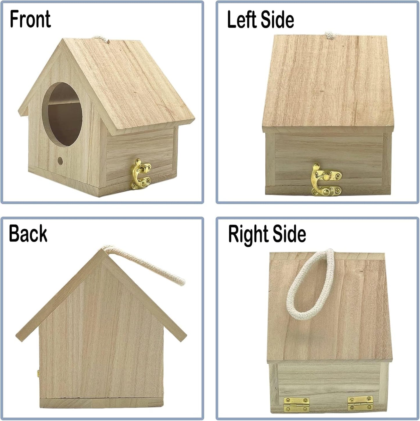 Tfwadmx Wooden Bird House, Hanging Birdhouse for Outside, Garden Patio Decorative Nest Box Bird House for Robin Budgie Swallow Little Sparrow Finch Throstle or Medium Size Birds