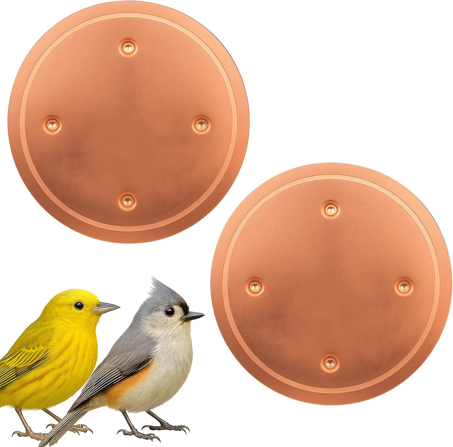 Oncpcare 2 Pcs Pure Copper Disk for Bird Bath, 0.6mm Premium 99.99% Copper Insert with Raised Point, Fits Most Bird Baths for Indoor Outdoor Garden Backyard – 4” Diameter