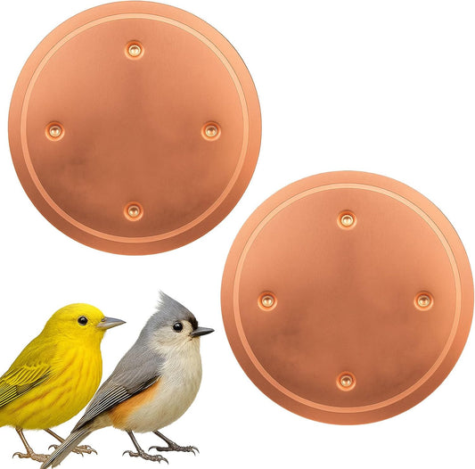 Oncpcare 2 Pcs Pure Copper Disk for Bird Bath, 0.6mm Premium 99.99% Copper Insert with Raised Point, Fits Most Bird Baths for Indoor Outdoor Garden Backyard – 4” Diameter