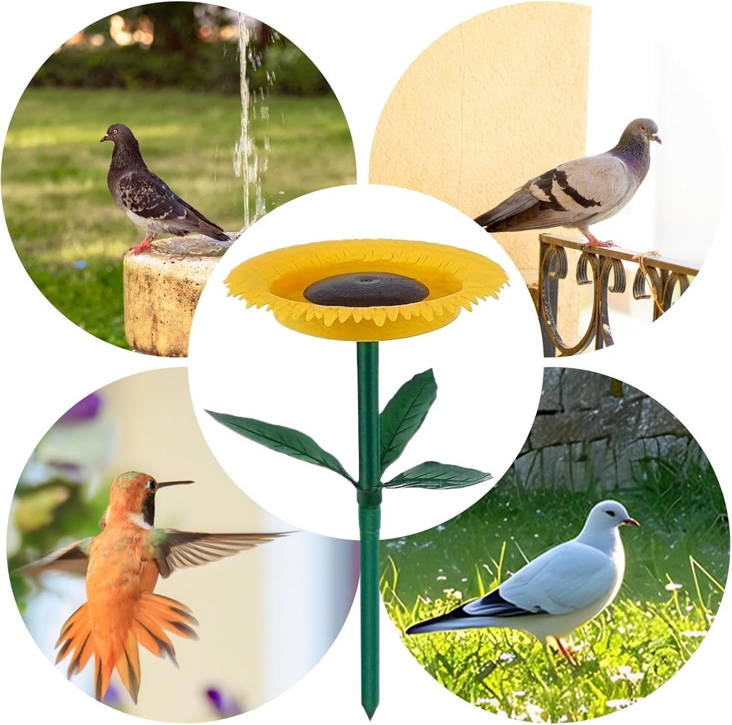Sunflower Bird Feeder Decor, Outdoor Garden Feeding Ornament, Wildlife Food Dispenser, Artistic Yard Accent with Floral Shape, Bird Feeder with Charming Style, Feeding Decor for Pond Deck Porch