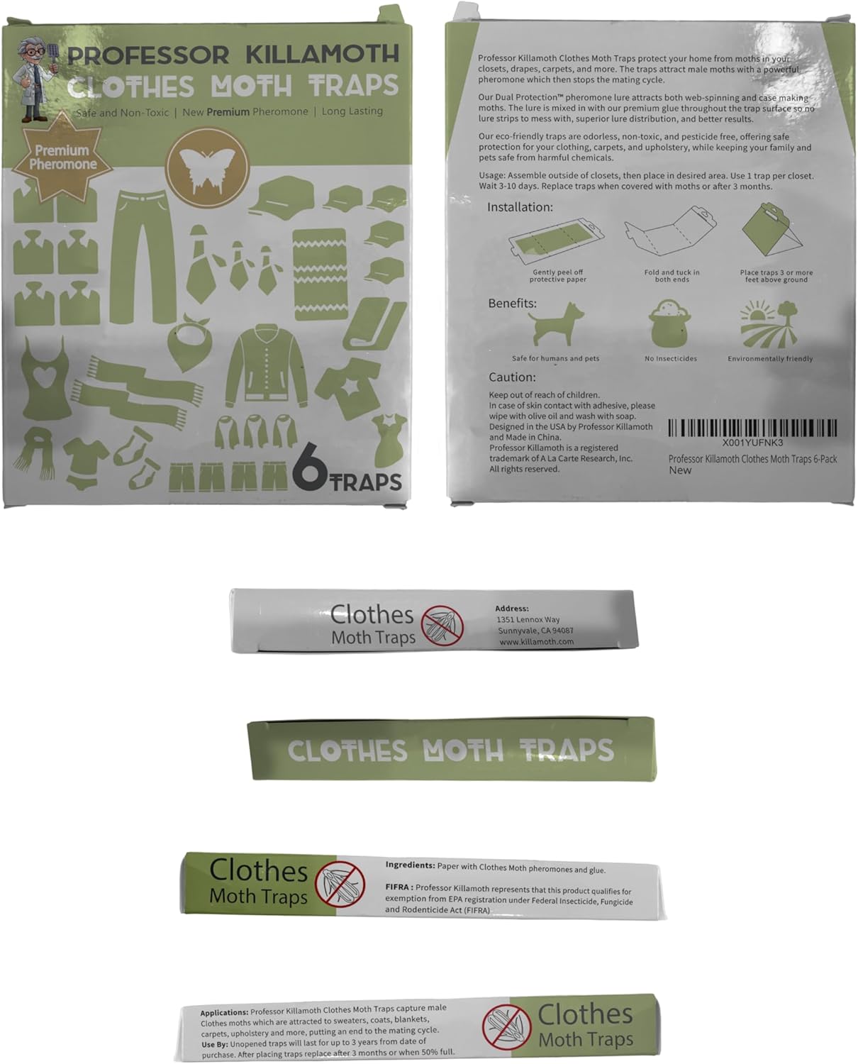Triple Strength Clothes Moth Traps – Safe, Non-Toxic Closet Moth Prevention for Clothes & Wool – Pheromone Traps for House & Wardrobe Protection – 6 Pack