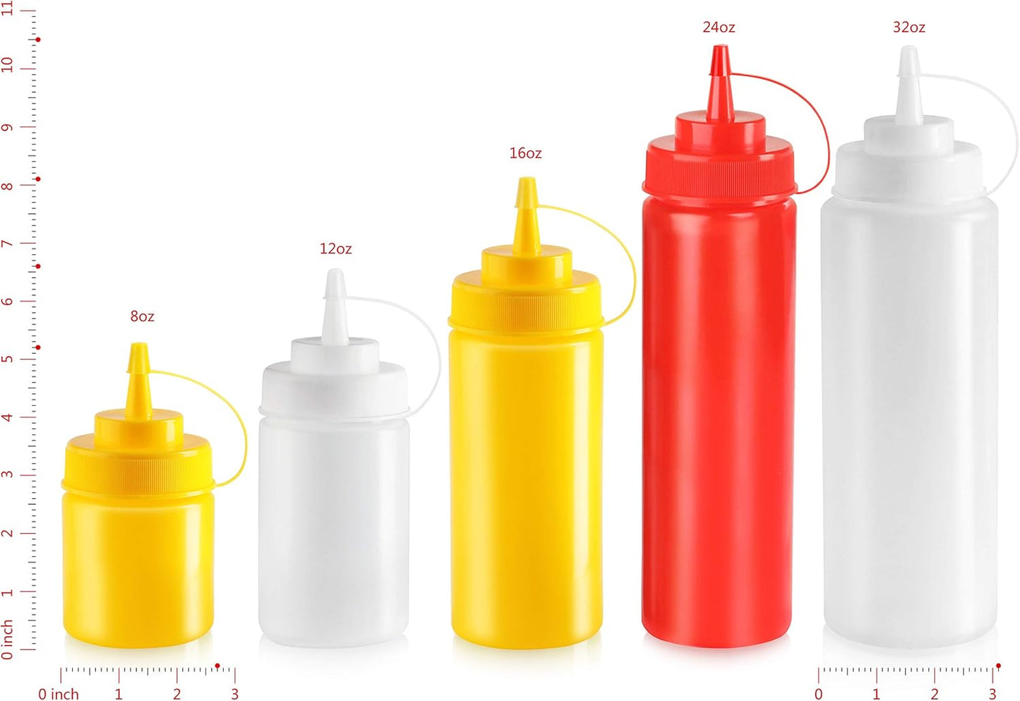 New Star Foodservice 32 oz Clear Squeeze Bottle, Wide Mouth, Pack of 6