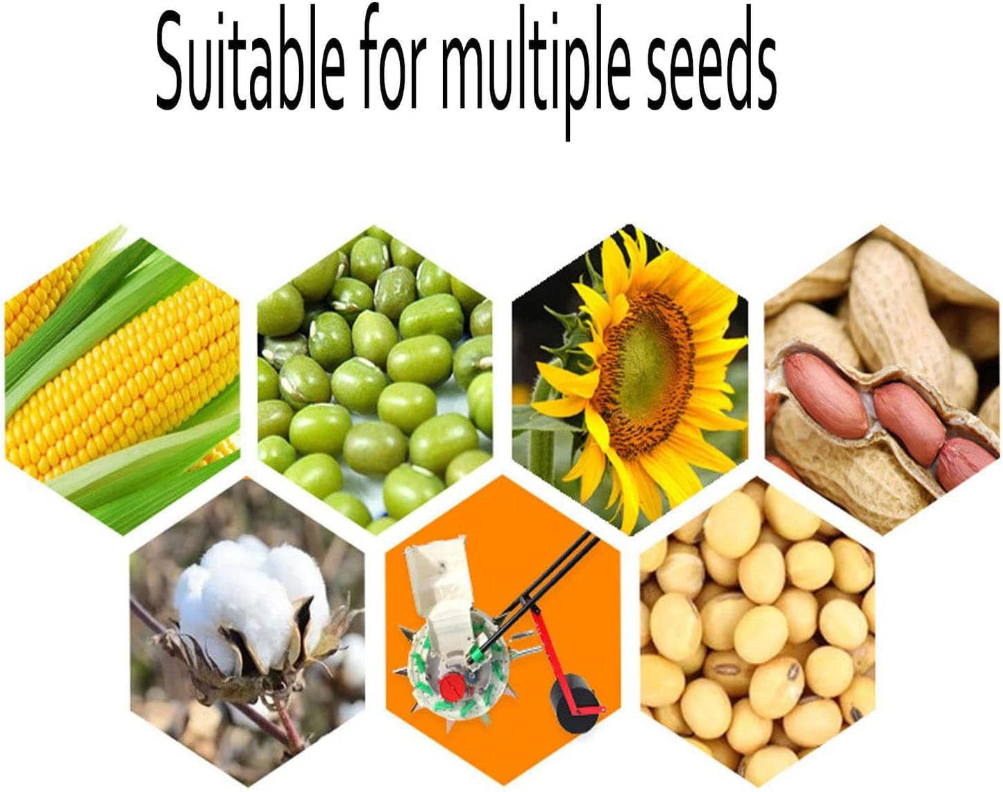 Hand-Push Roller Seed Planter - 8 Hole Metal Precision Garden Seeder for Efficient Seed Sowing in Rows, Ideal for Agriculture, Vegetable & Flower Gardening.