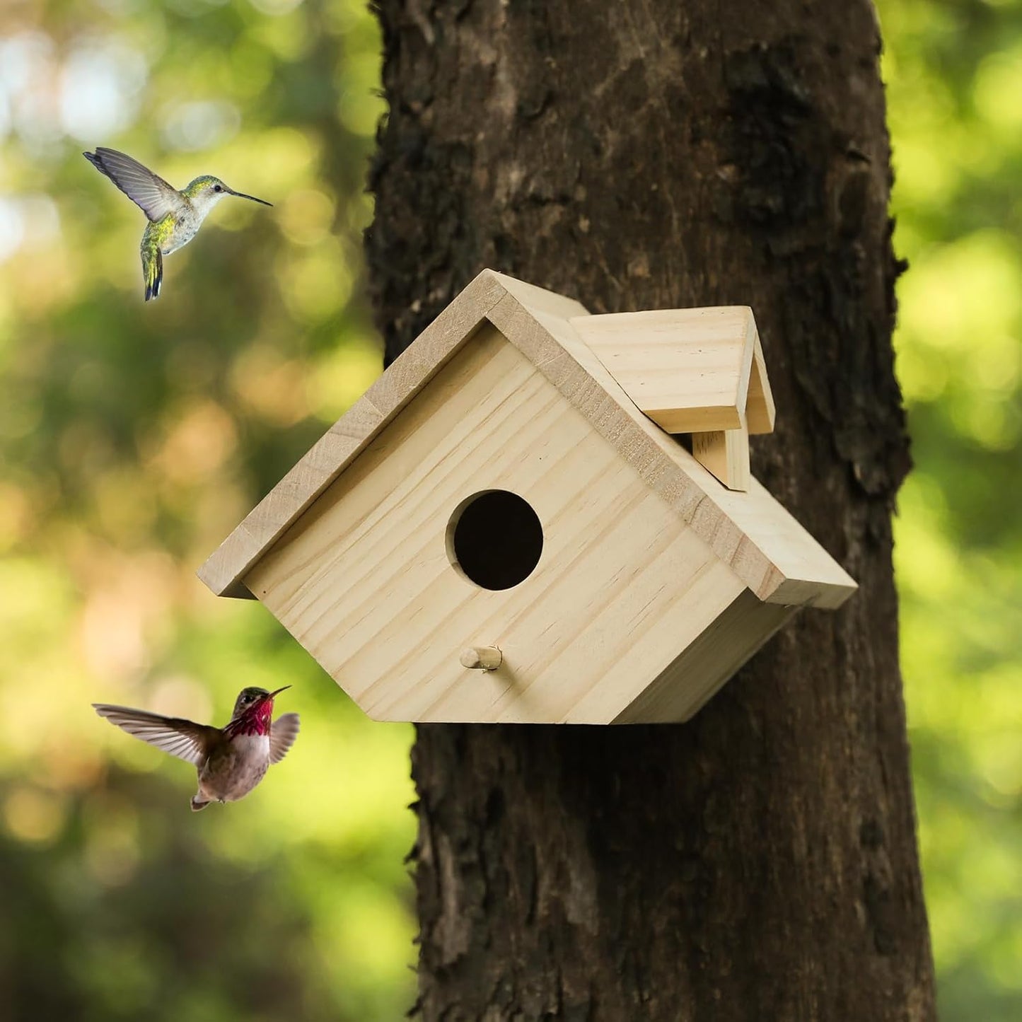 Bird Houses for Outside Bird Houses with Pole Wooden Hanging Birdhouse