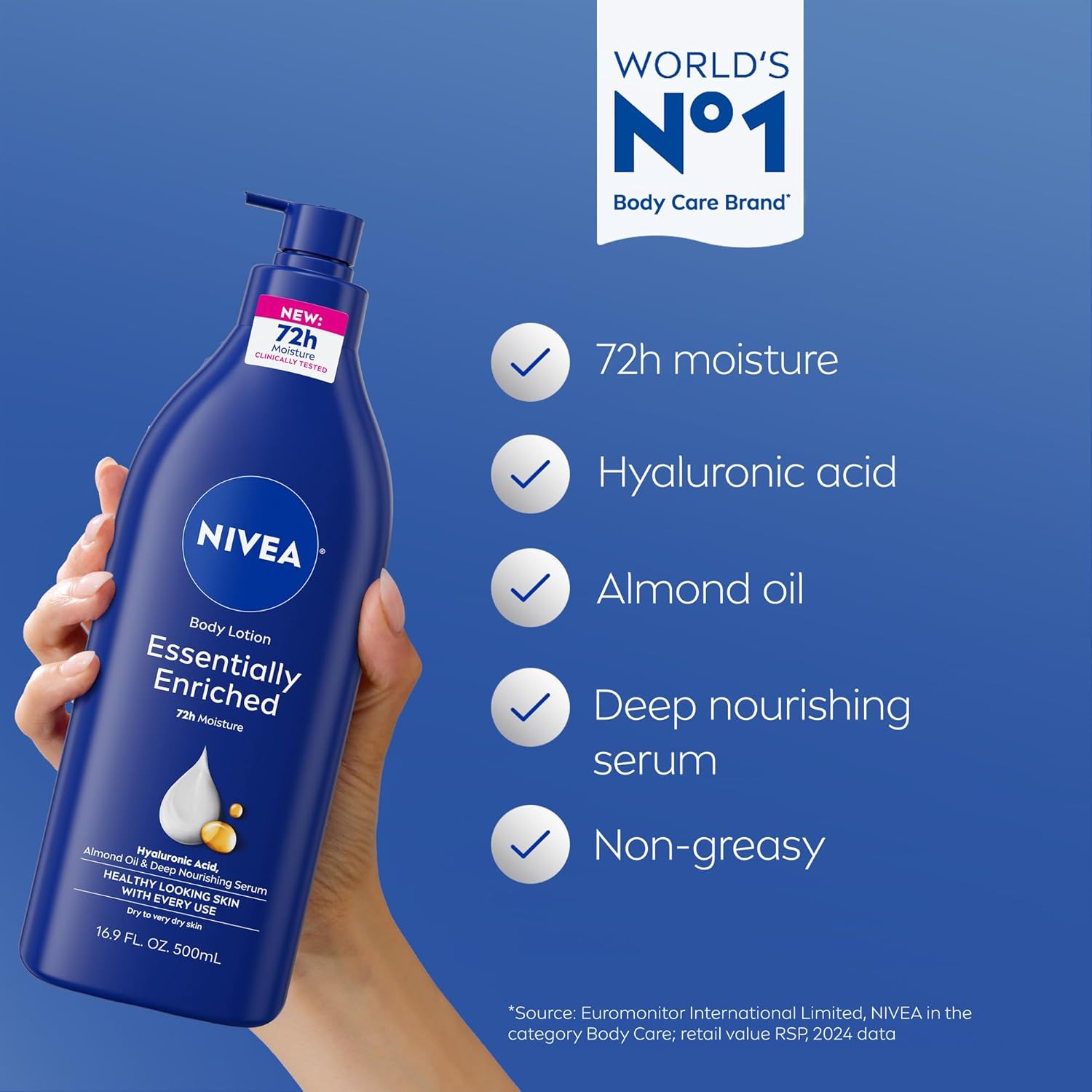 NIVEA Essentially Enriched Body Lotion for Very Dry Skin with Hyaluron