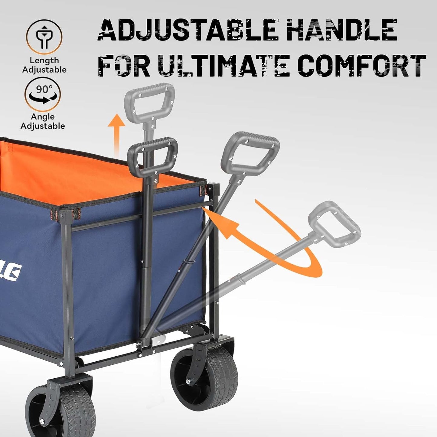 EchoSmile Collapsible Folding Wagon Cart with All-Terrain Wide Wheels,