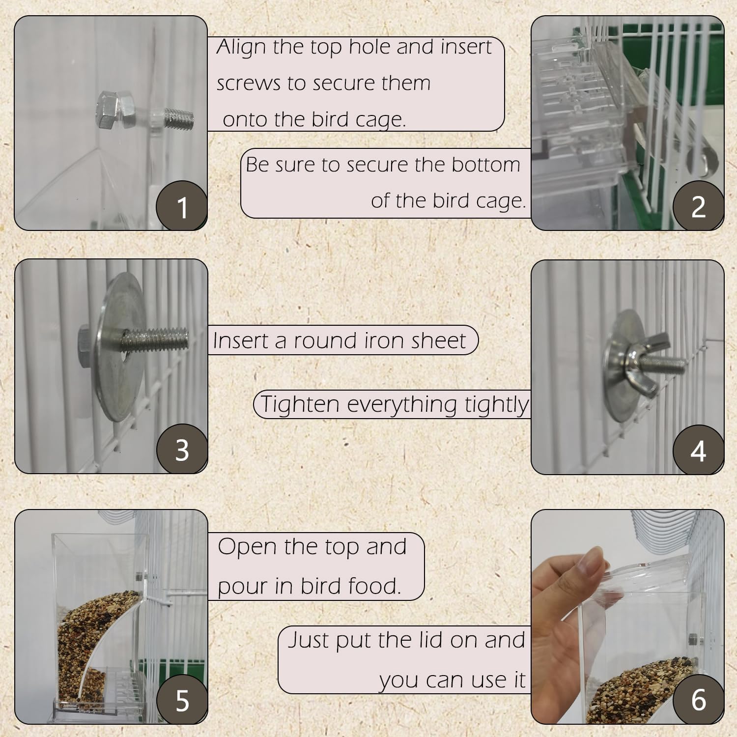 IBWell Set of 3 Automatic Bird Feeders and Waterers for Cage, No Mess 