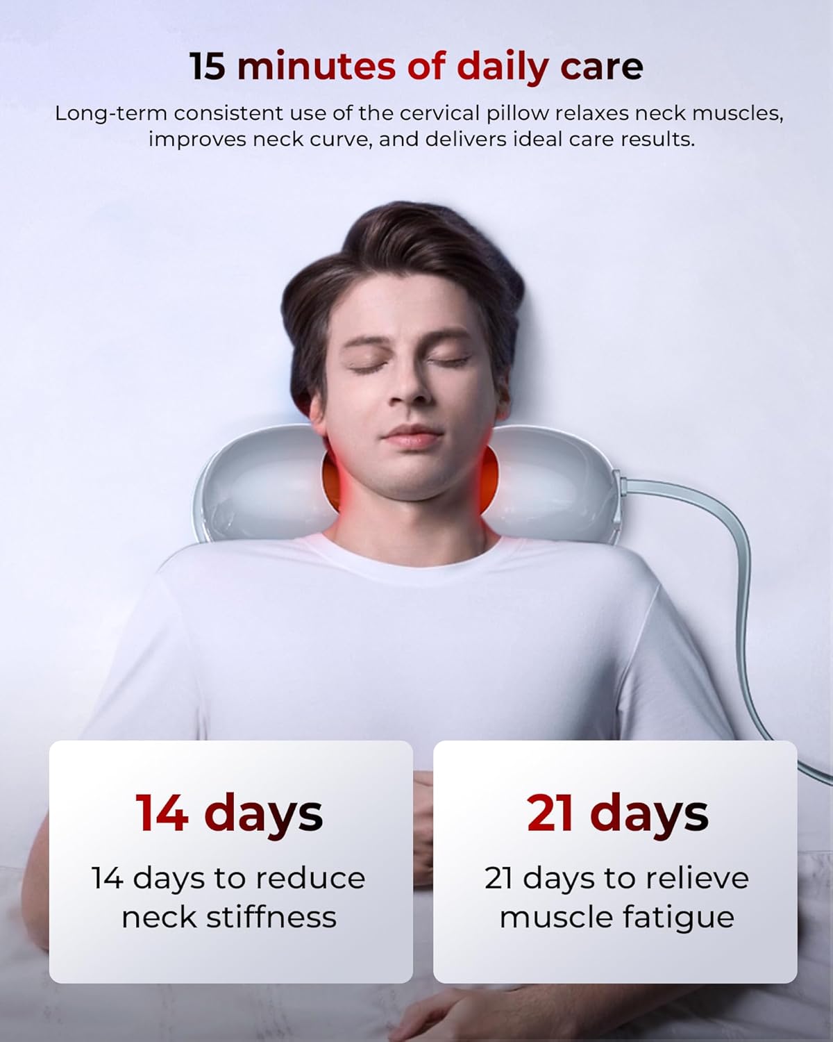 Heated Neck Stretcher with Red Light Therapy, Wireless Cervical Tracti